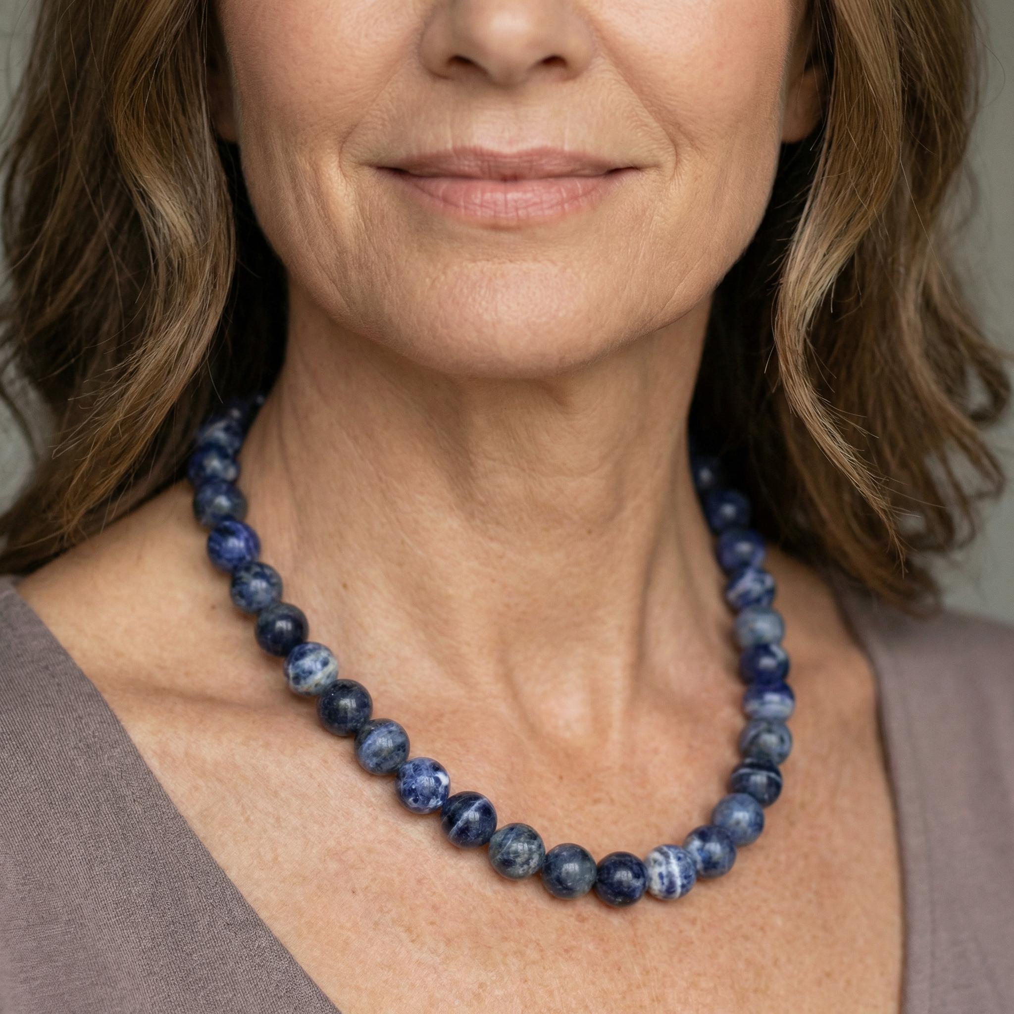 Sodalith Halskette 12 mm