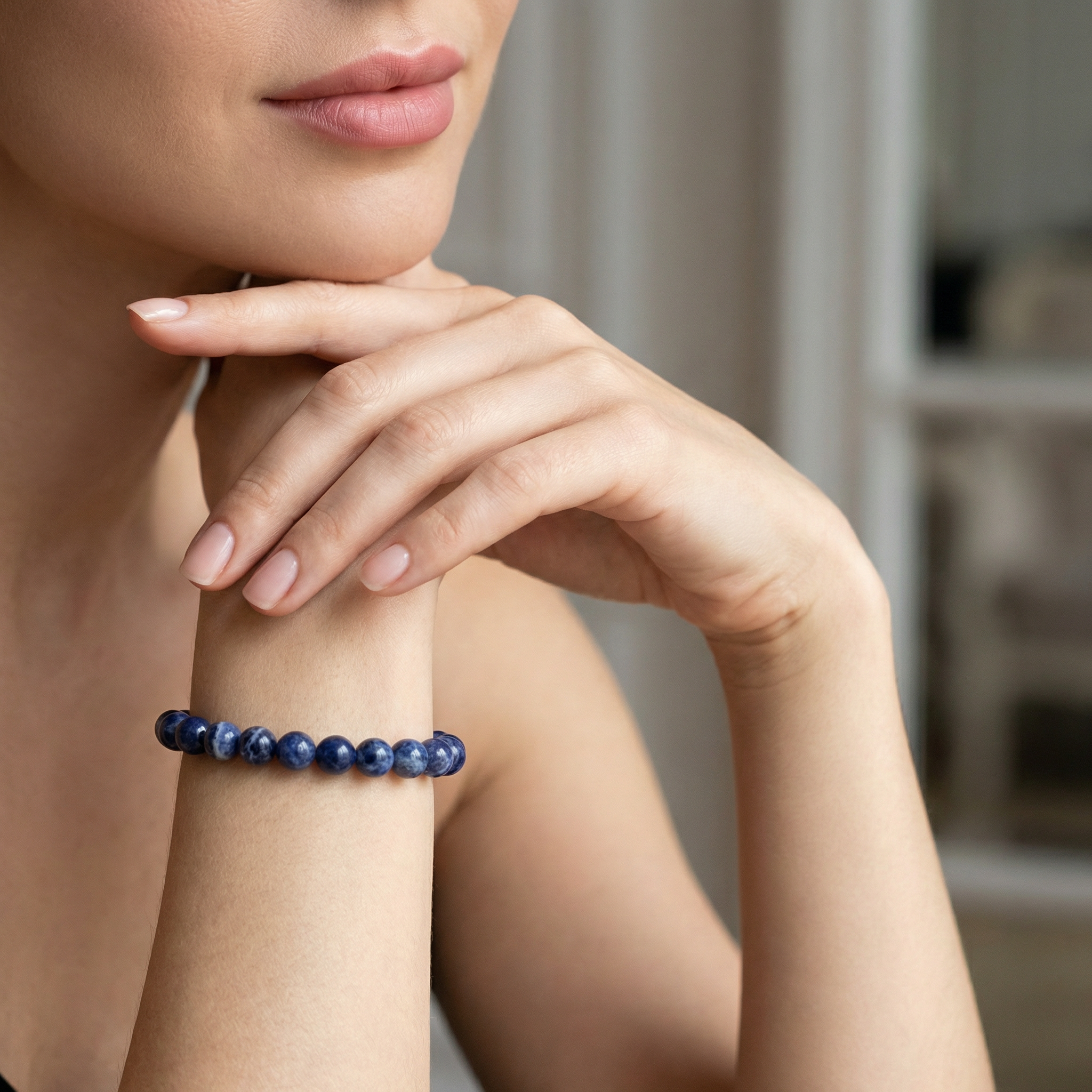 Sodalith Kugel Armband 8mm