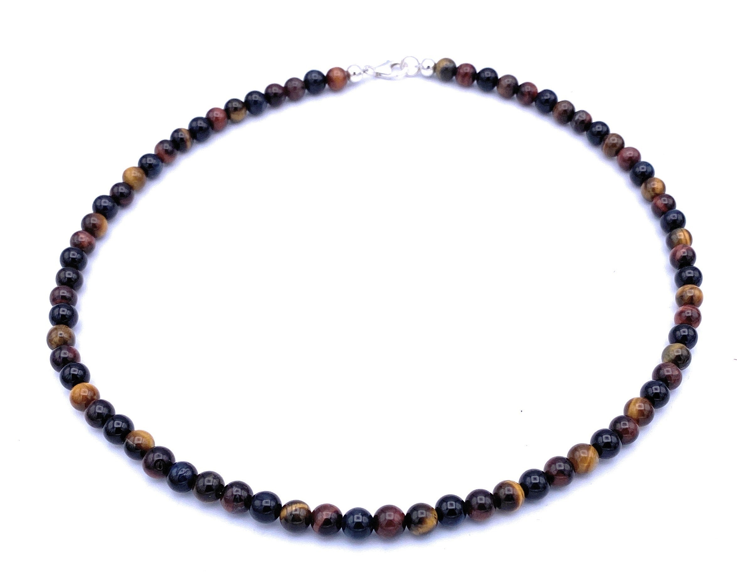 Tigerauge Kugel Halskette 6mm