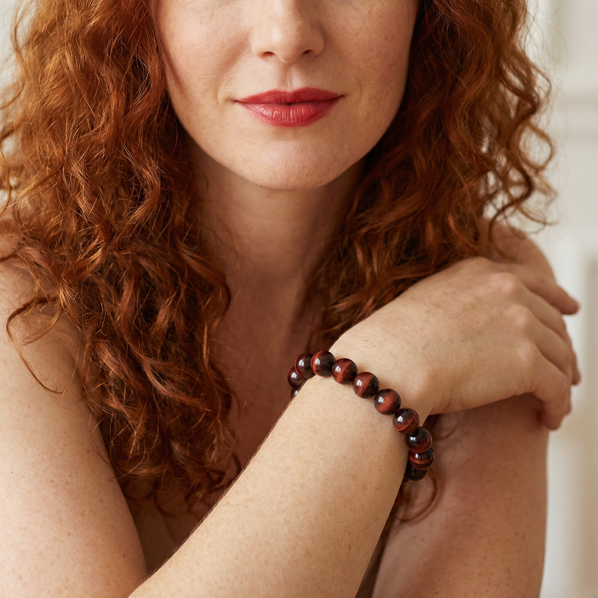 Tigerauge rot Armband