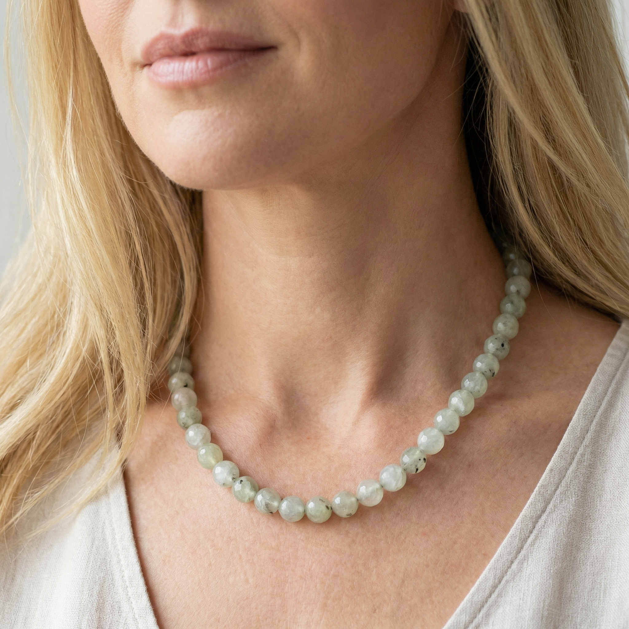 Facettierte Turmalinquarz Halskette 8mm