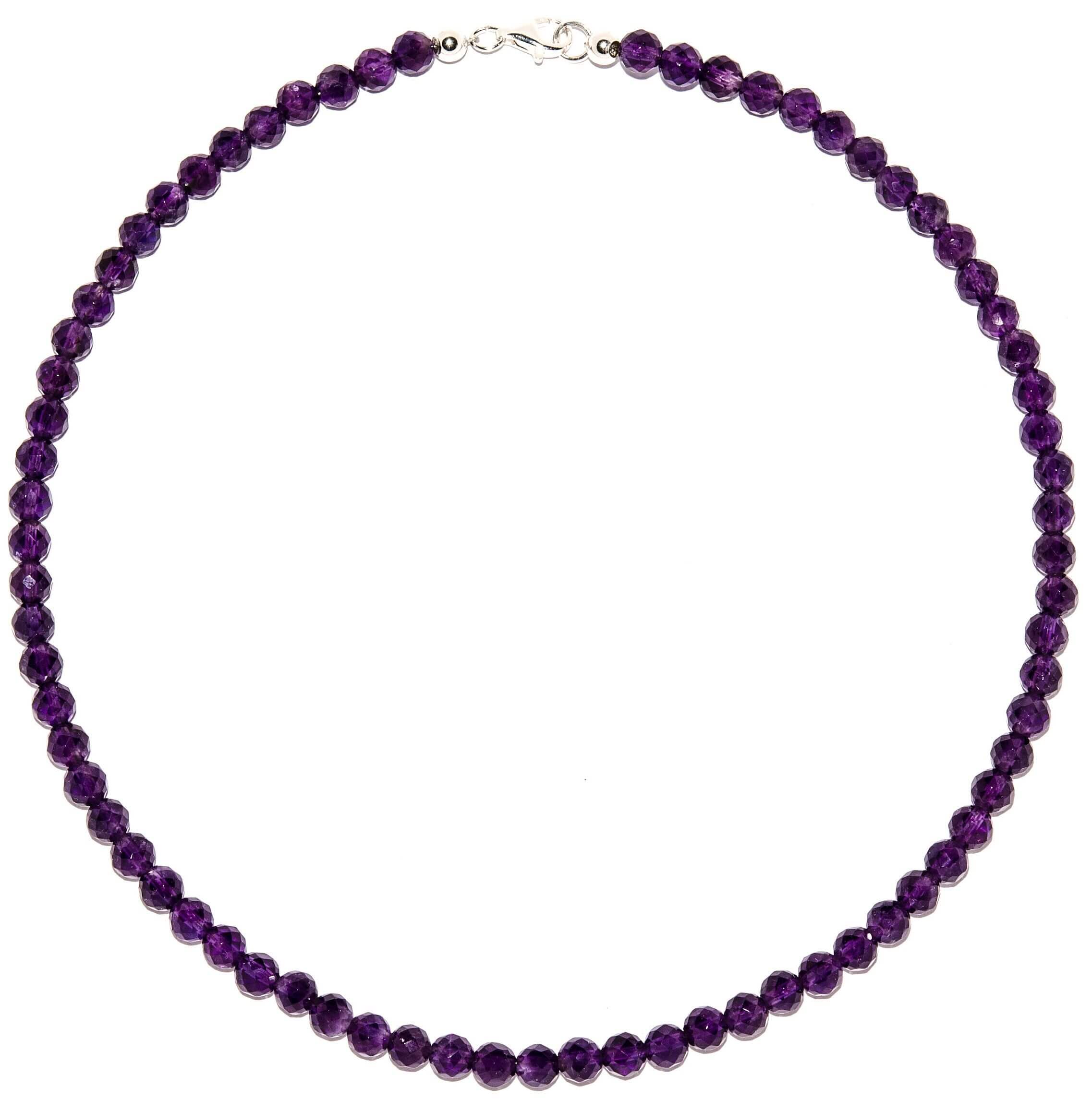 Amethyst-Halskette-rund