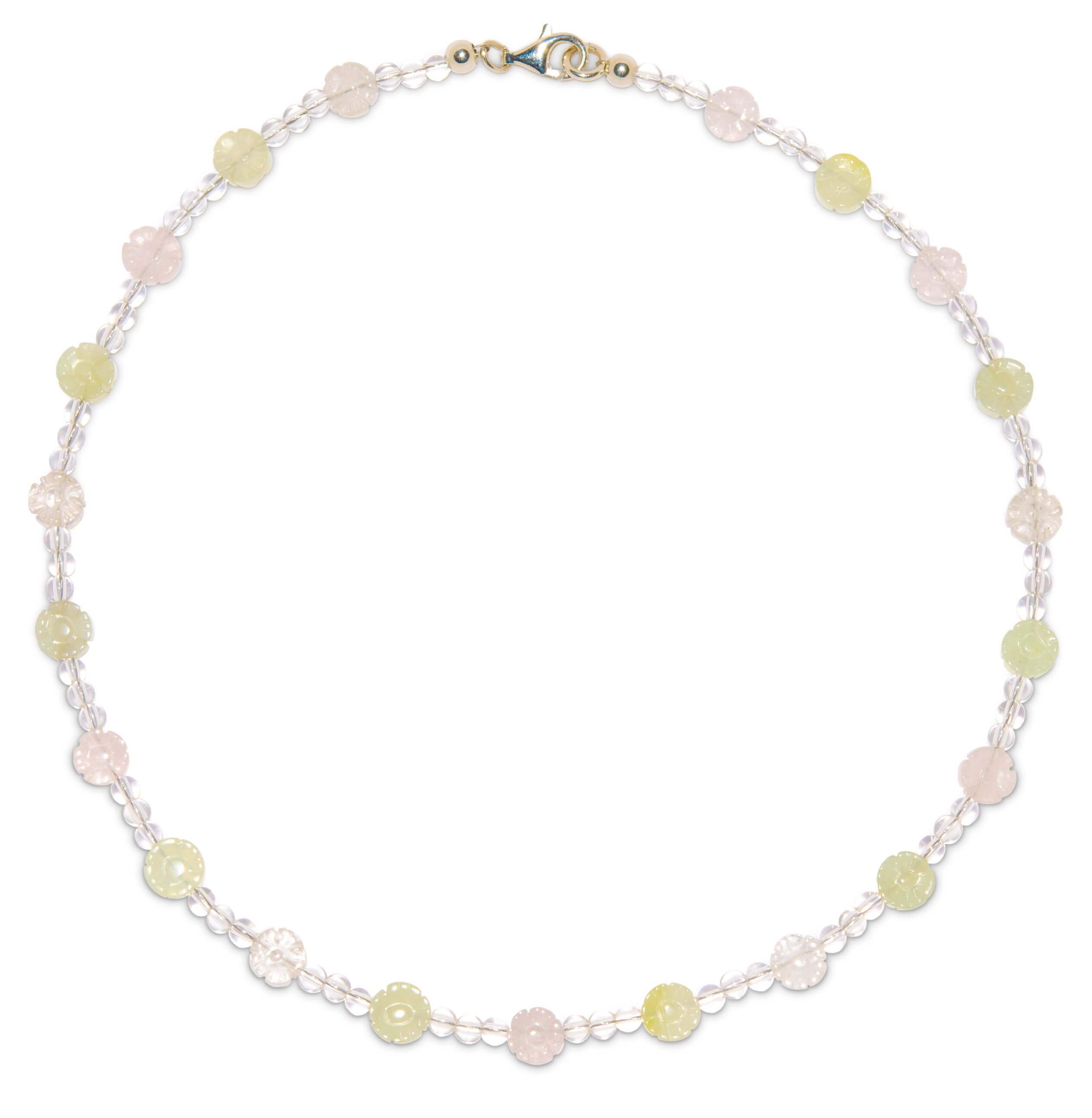 Bergkristall-Halskette-mit-zarten-Bl-mchen-rund