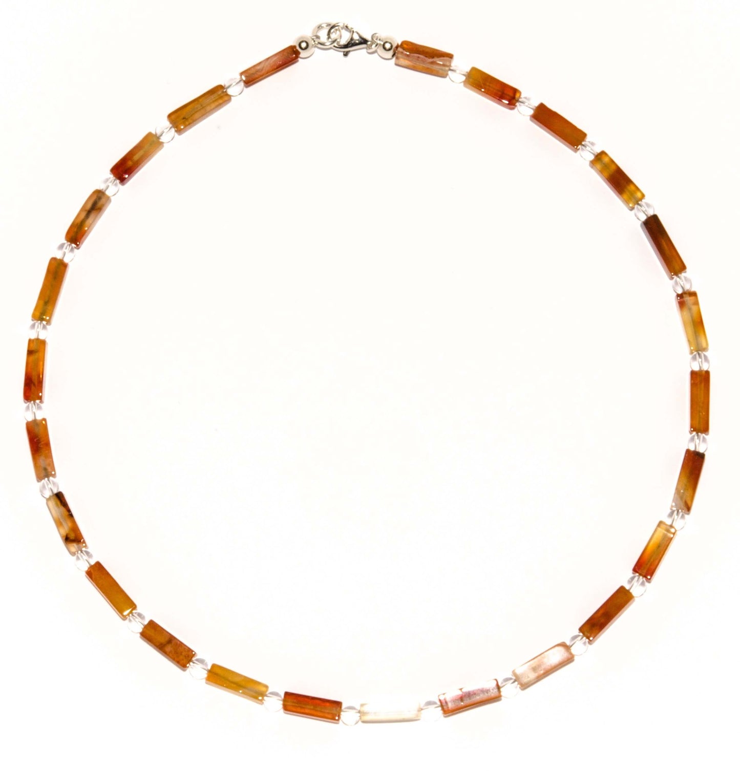 Carneol-Halskette-mit-Bergkristall