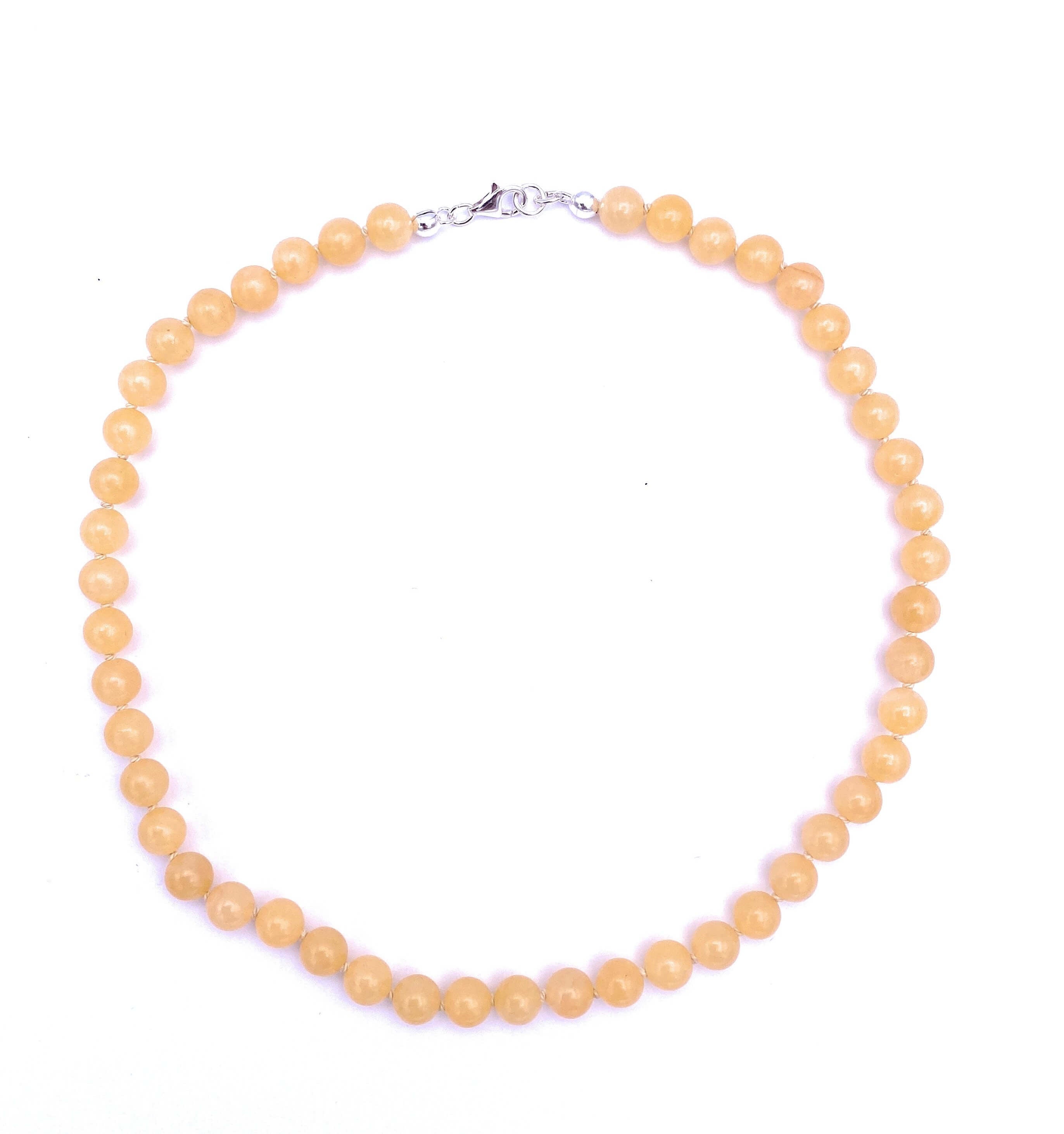 Orangen-Calcit Halskette 8 mm