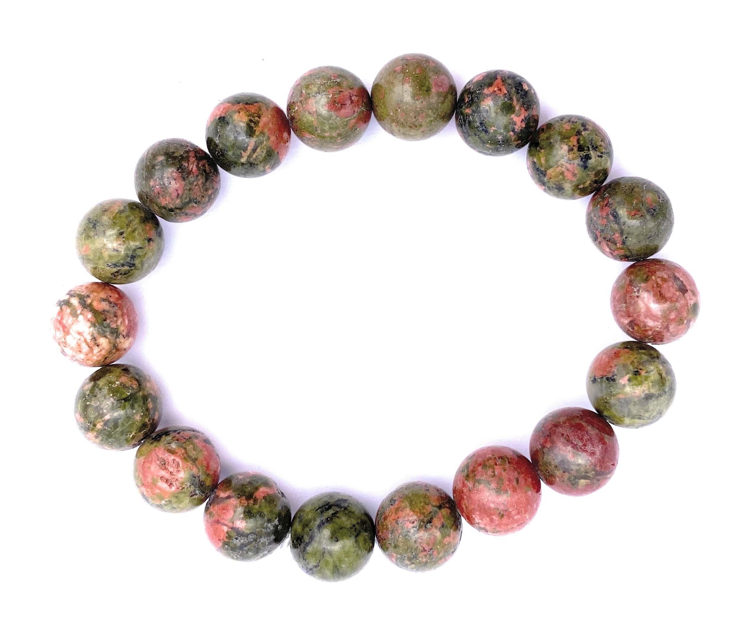 Epidot Unakit Kugel-Armband