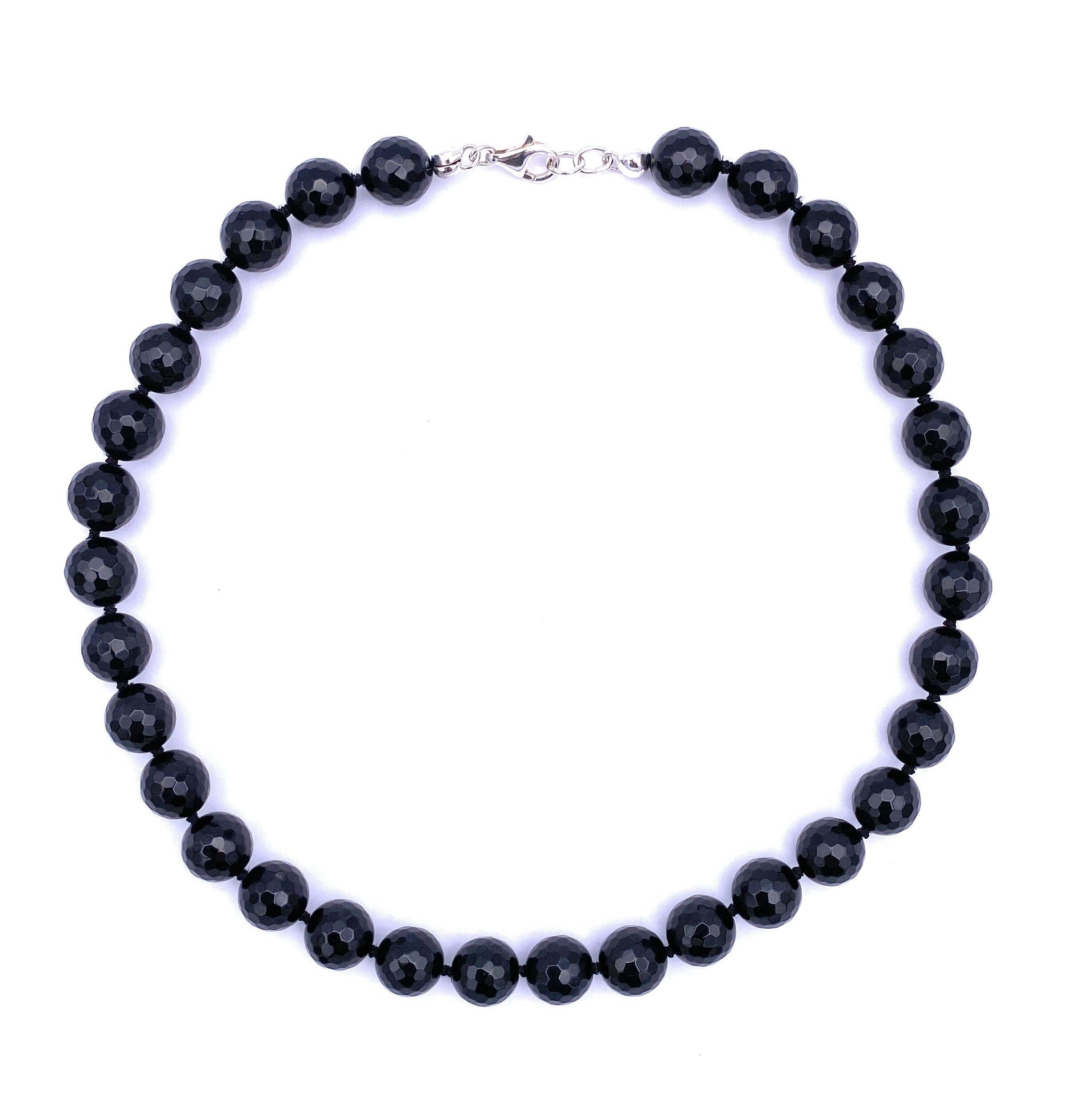 Facettierte Onyx Halskette 12mm