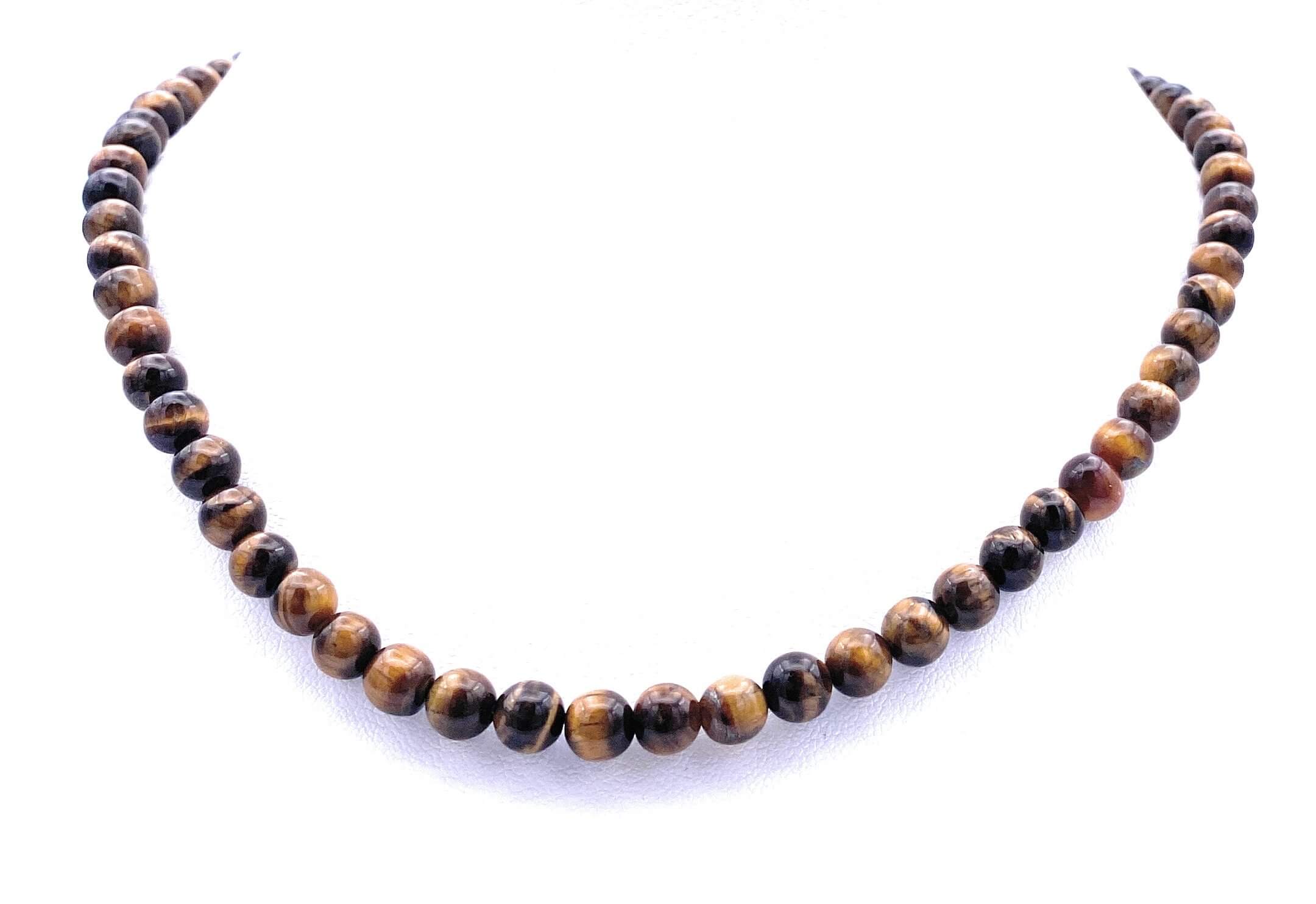 Tigerauge Kugel Halskette 6mm