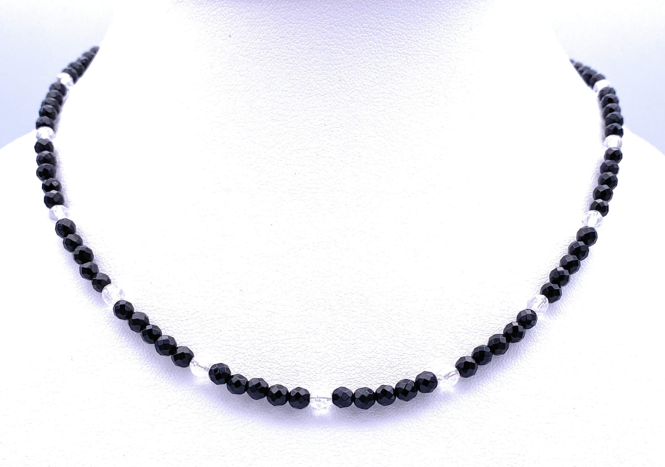 Onyx Halskette mit Bergkristall