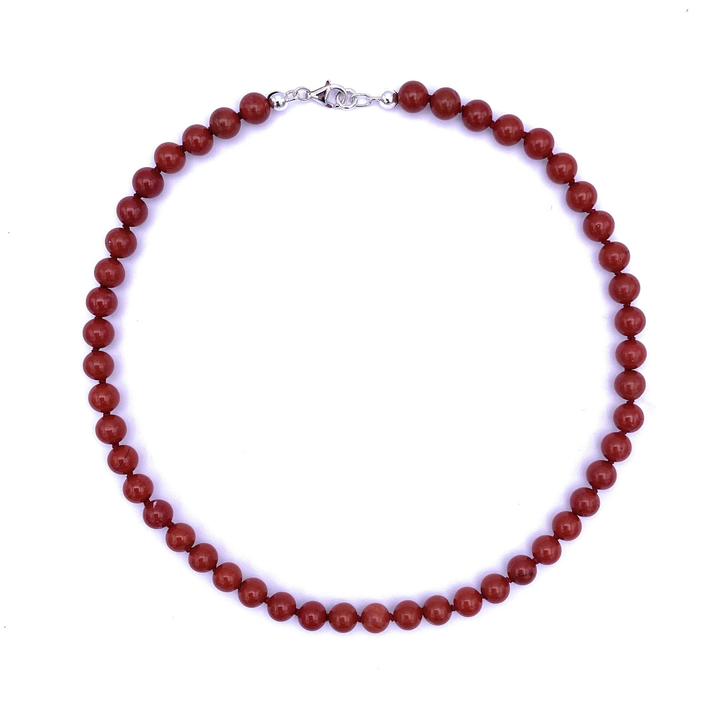 Jaspis rot Kugel Halskette 8mm