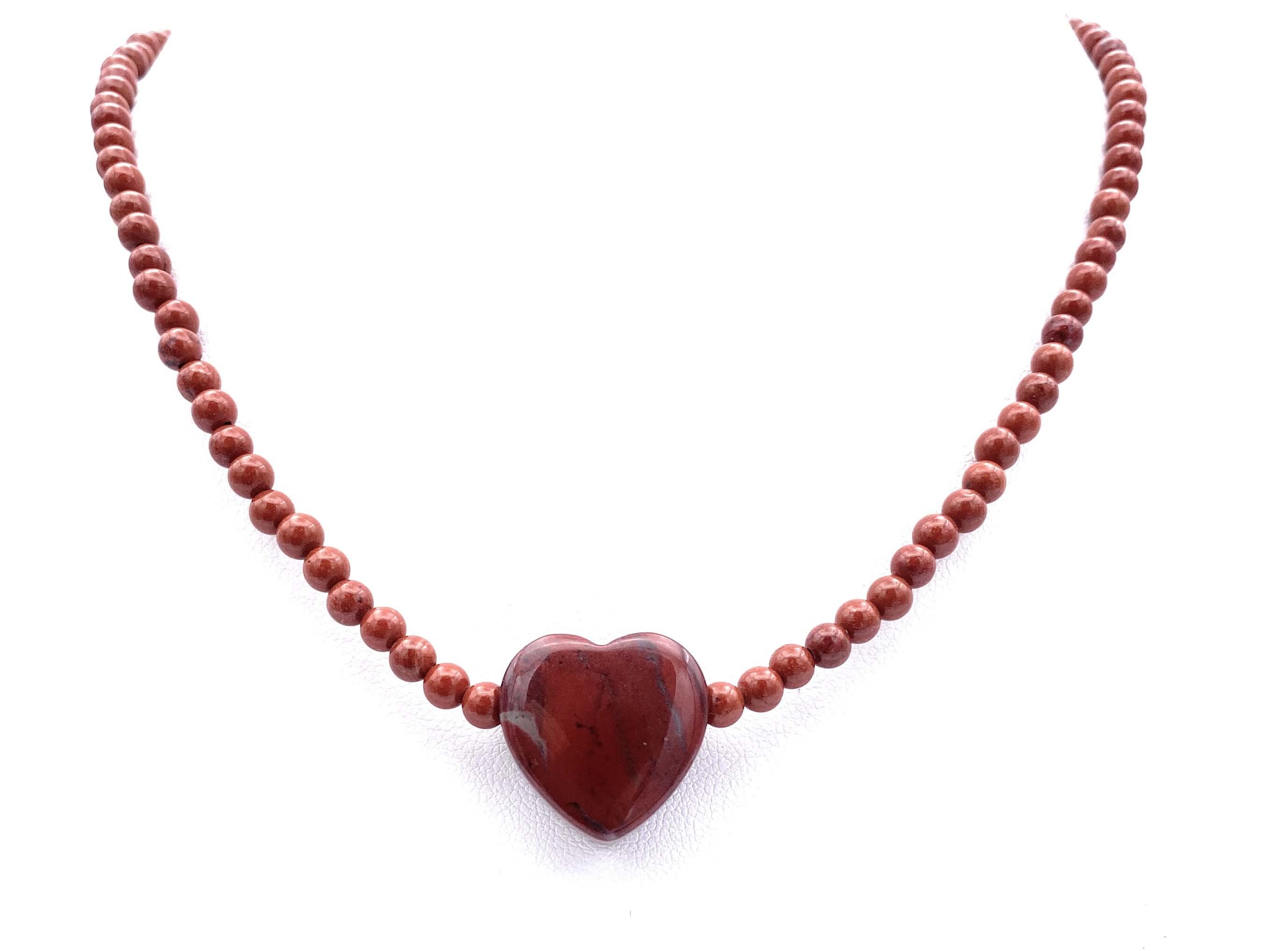 Rote Jaspis Halskette mit Herz