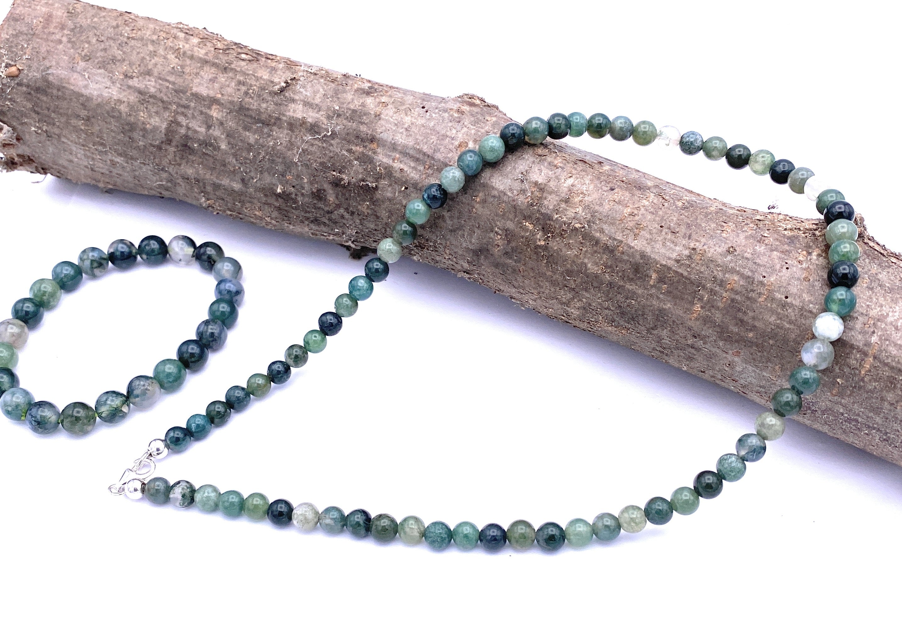 Baum-Achat Kugel Halskette 6mm