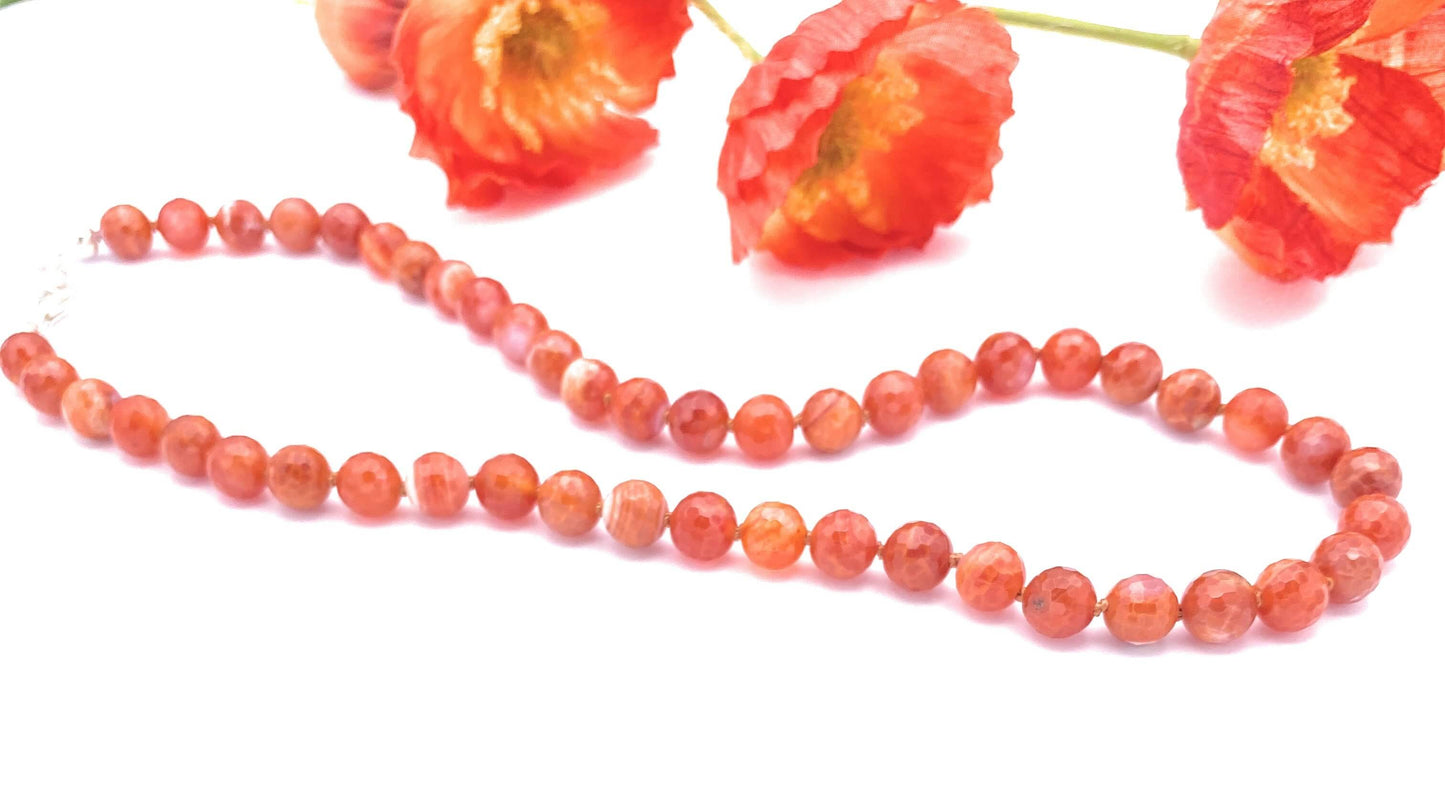 Feuer-Achat Halskette