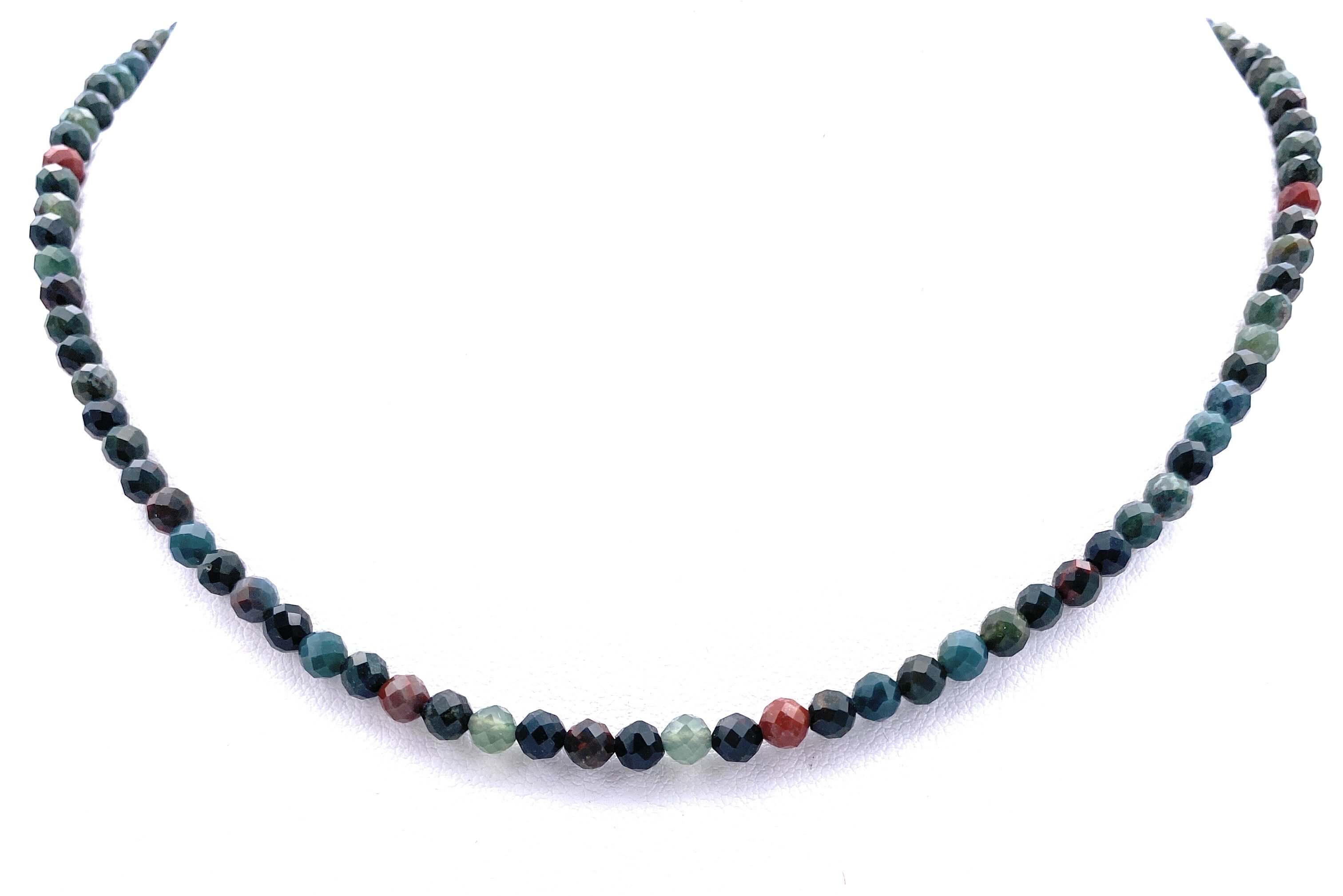 Facettierte Heliotrop Halskette 4mm