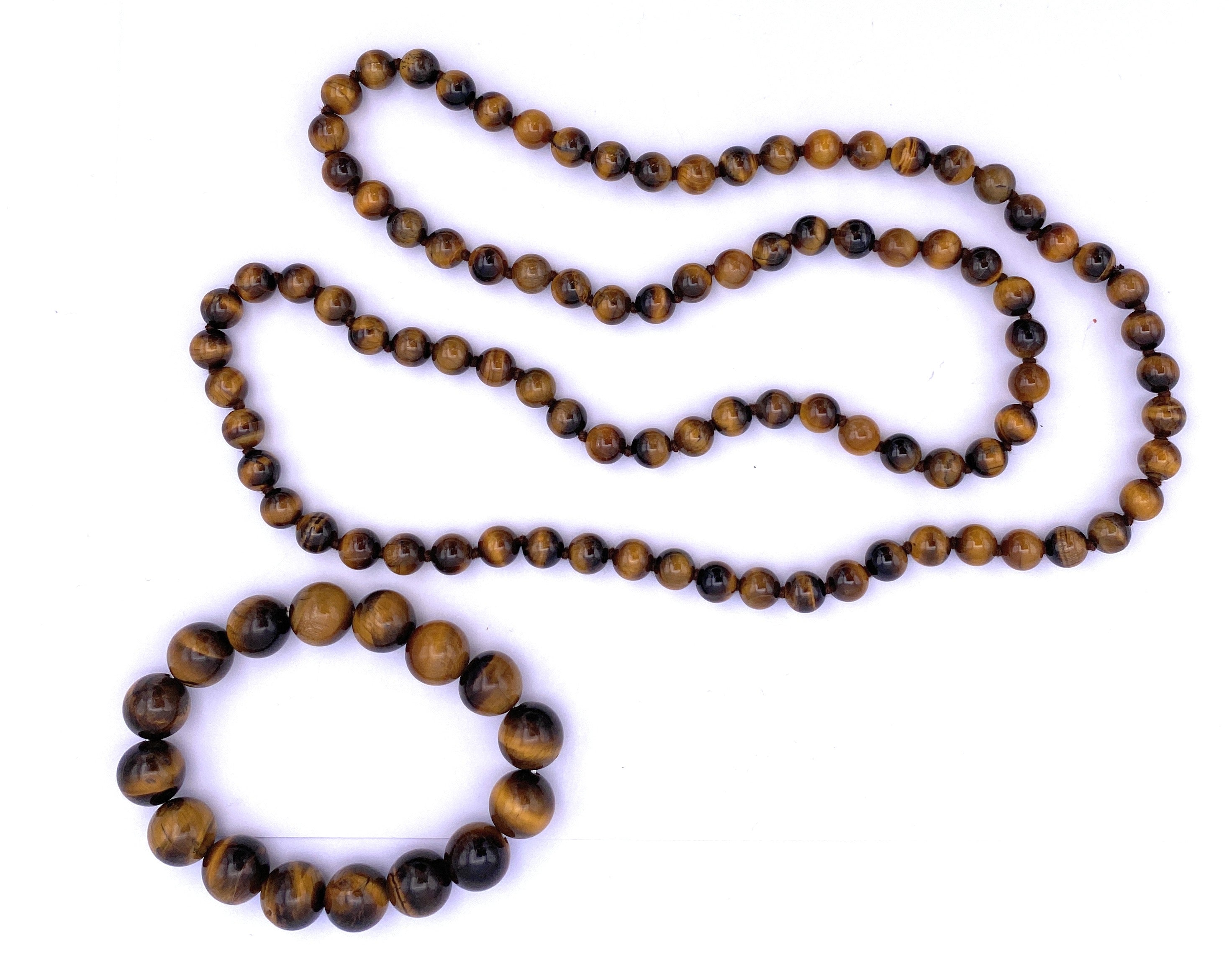Tigerauge Kugel Halskette 8mm