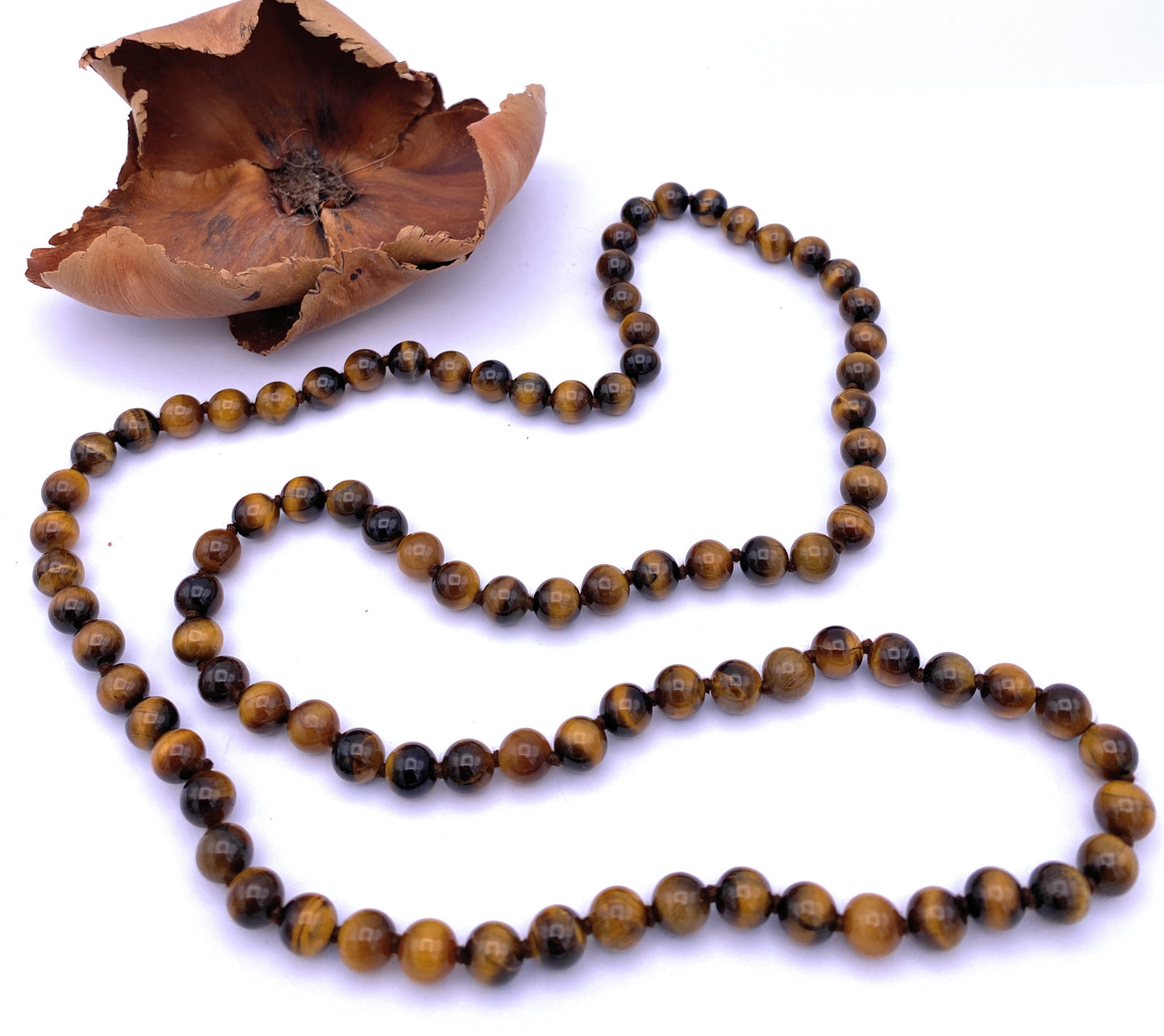 Tigerauge Kugel Halskette 8mm