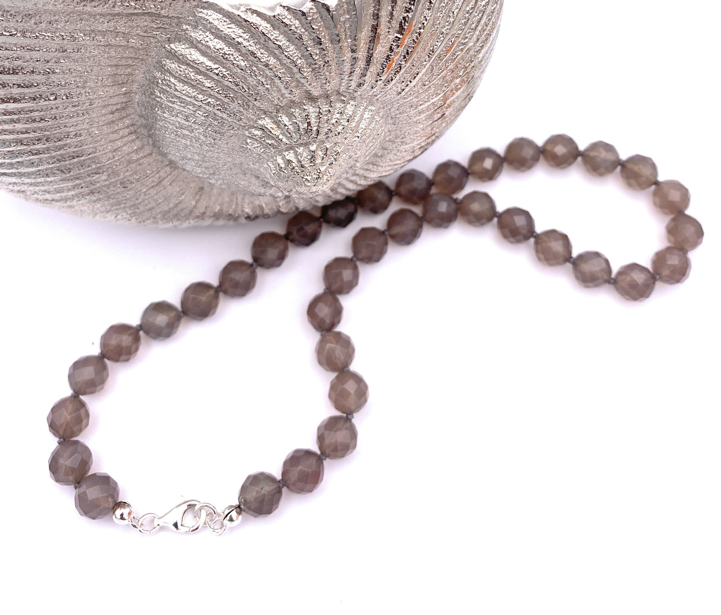 Achat grau Halskette