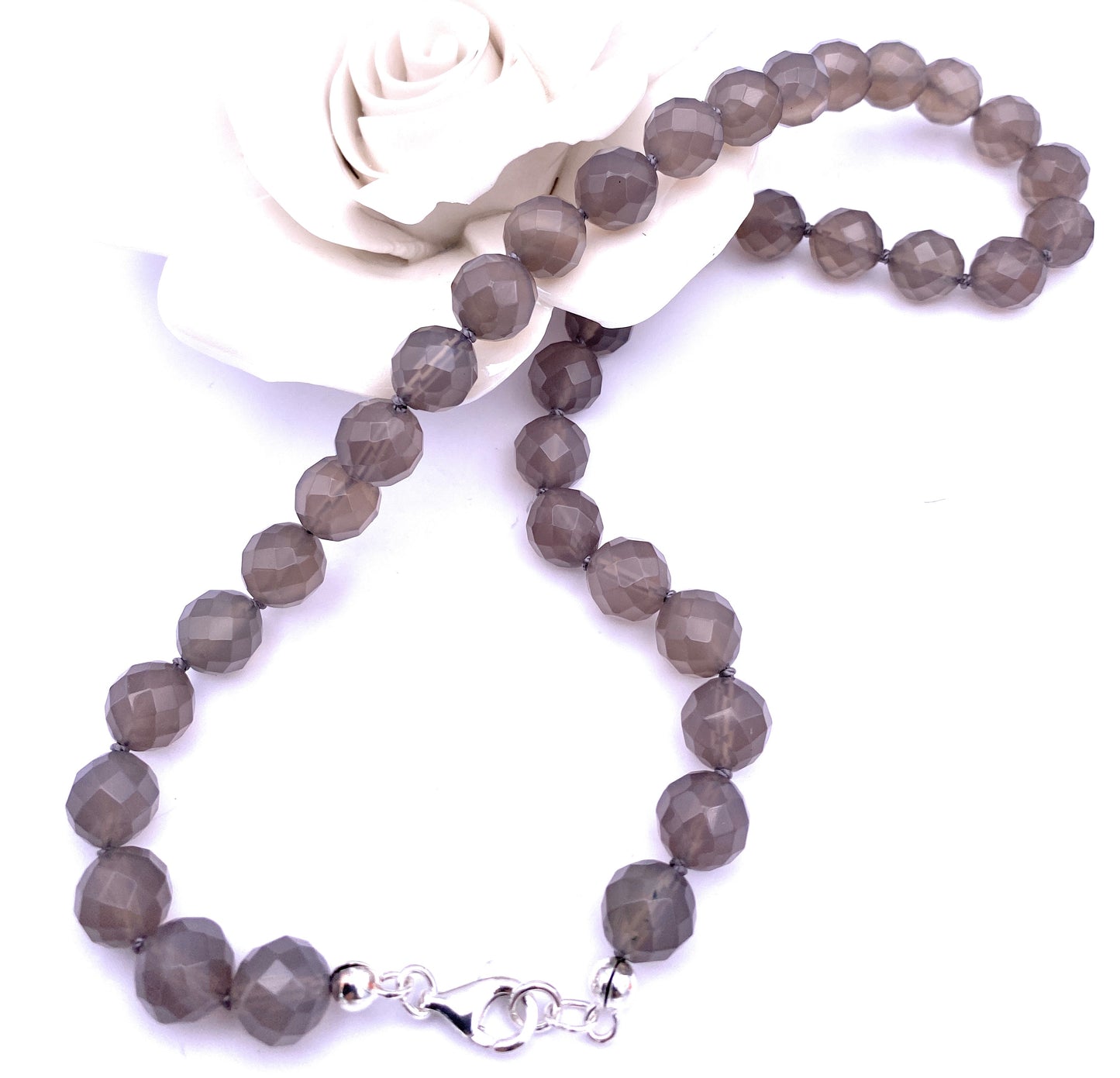 Achat grau Halskette