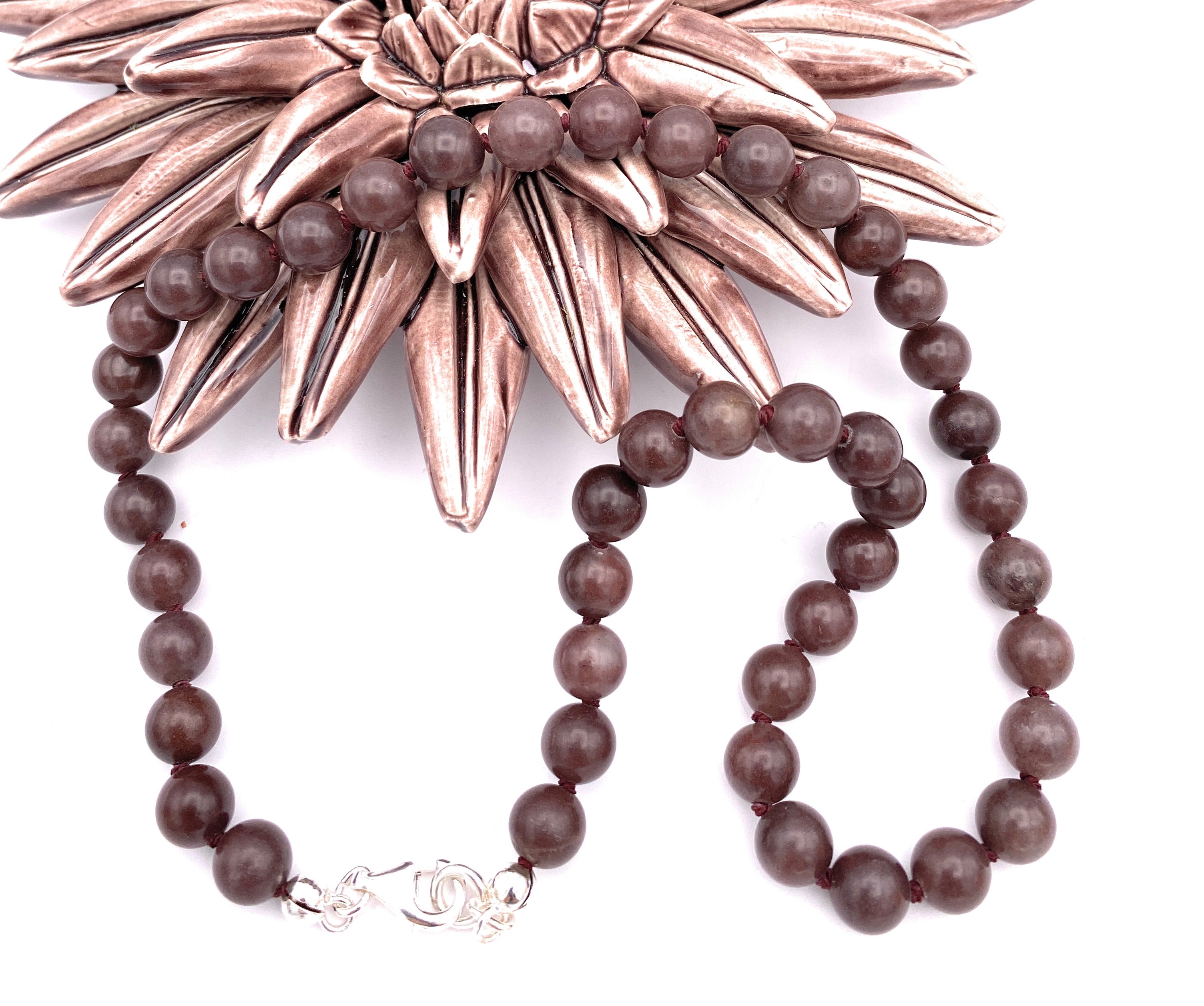 Lavendel-Aventurin Kugel Halskette 8mm