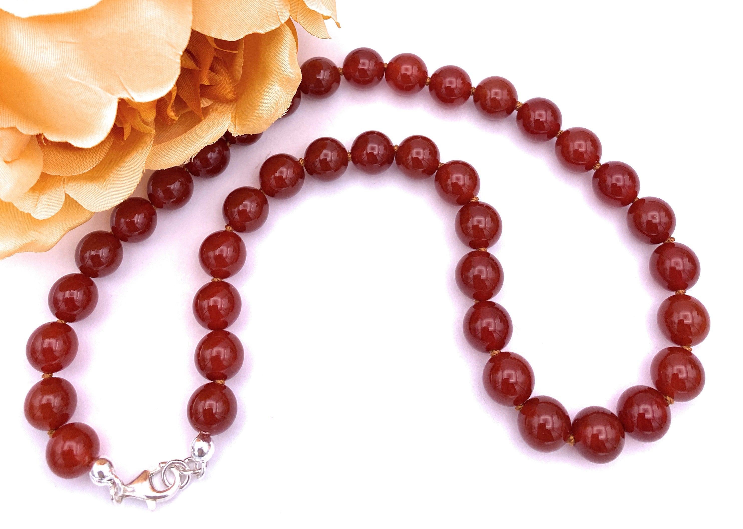Carneol Kugel Halskette 10mm
