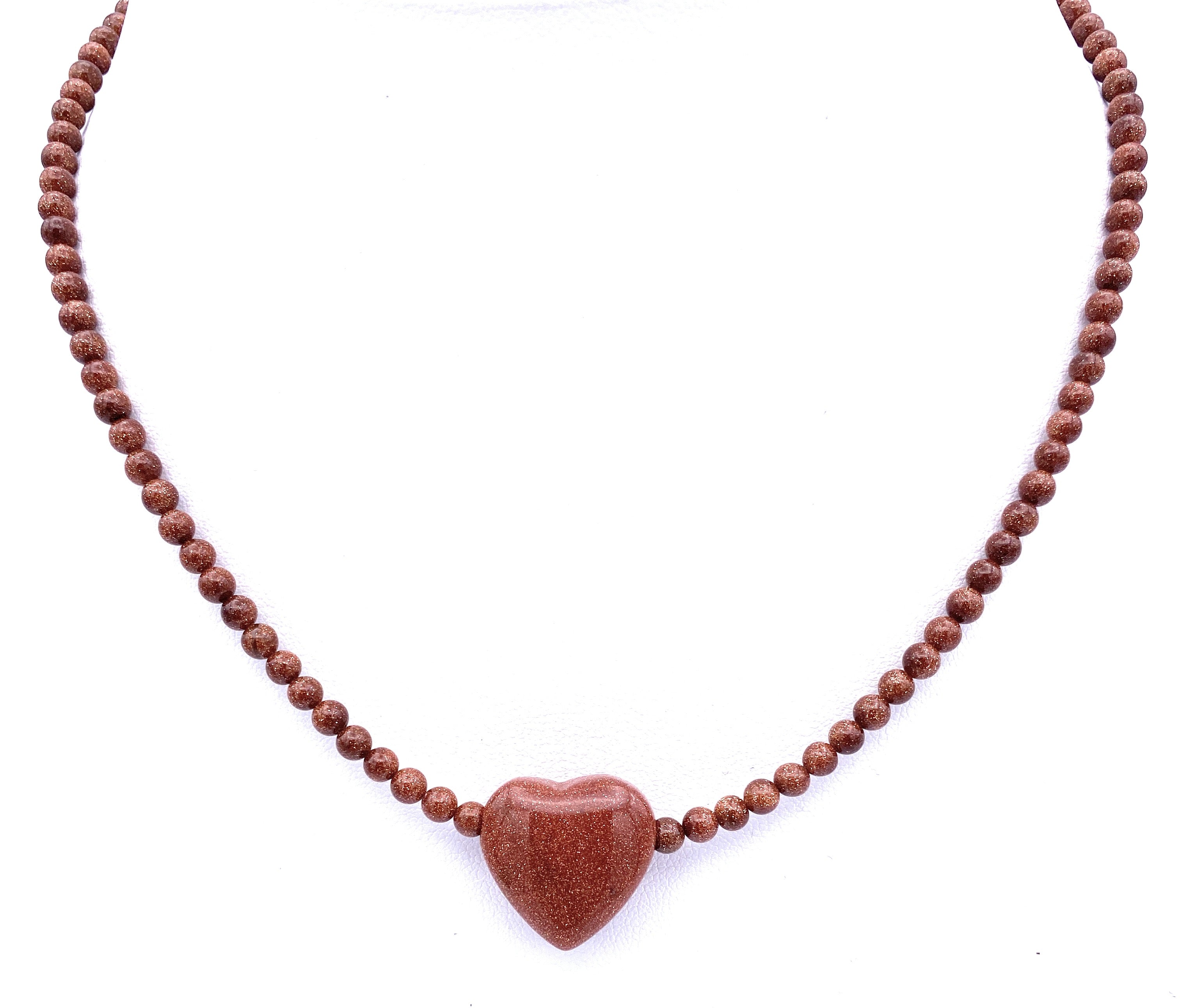 Goldfluss Kugel Halskette mit Herz