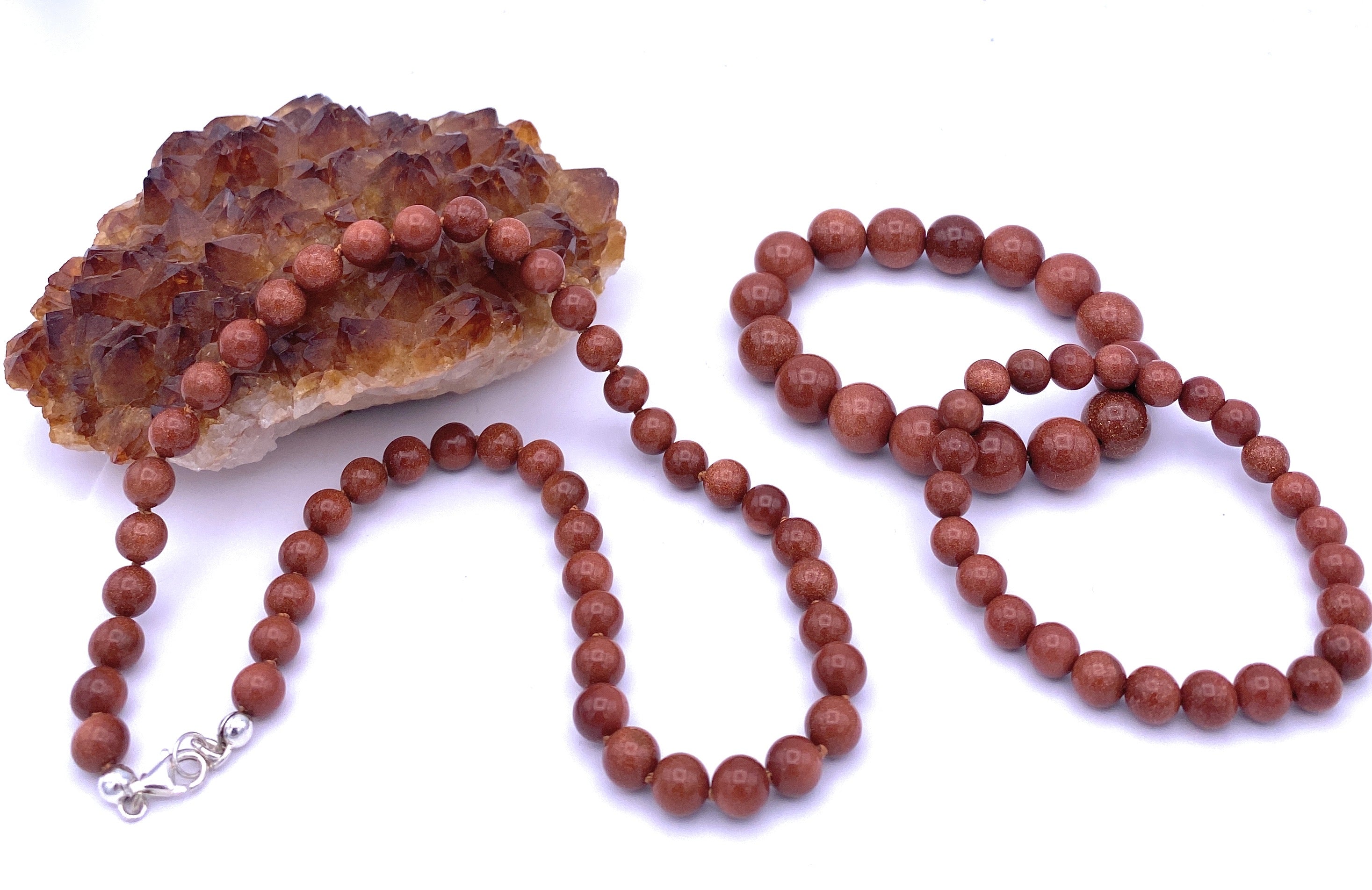 Goldfluss Kugel Halskette 8mm