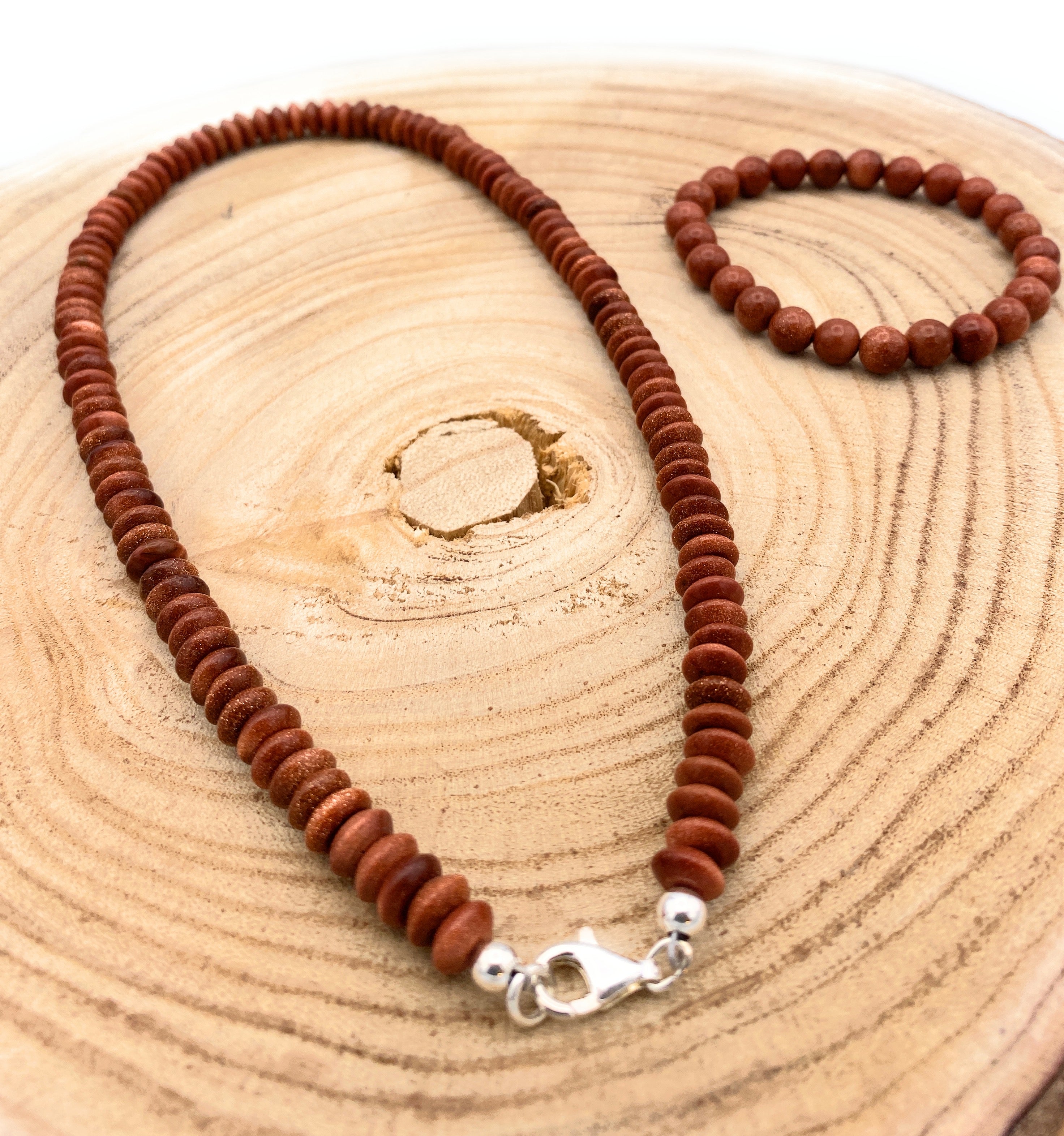 Goldfluss Linsen Halskette