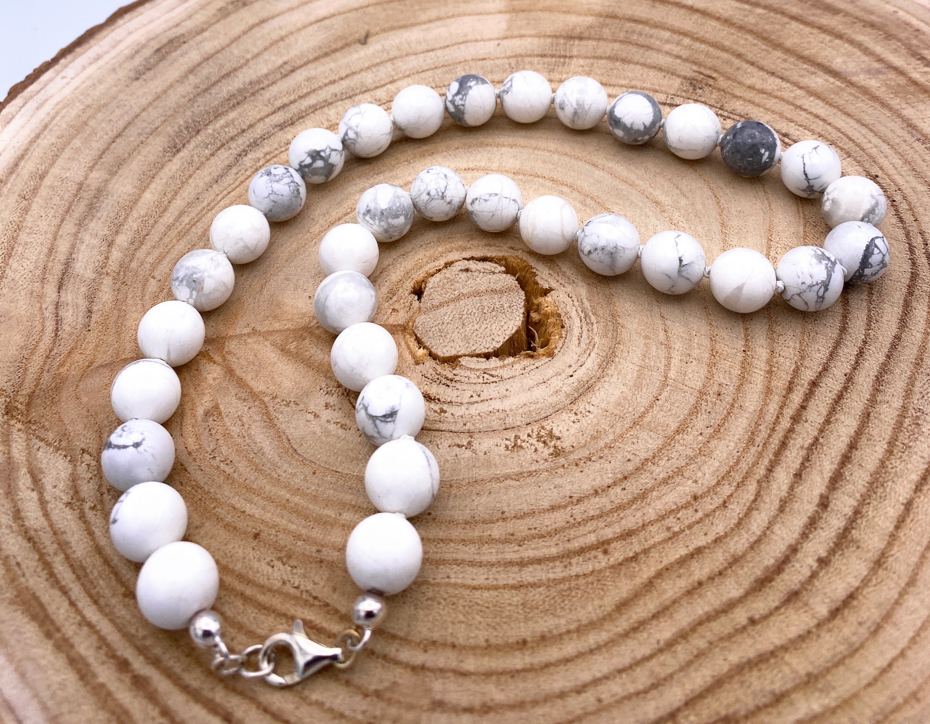 Magnesit Halskette 12 mm