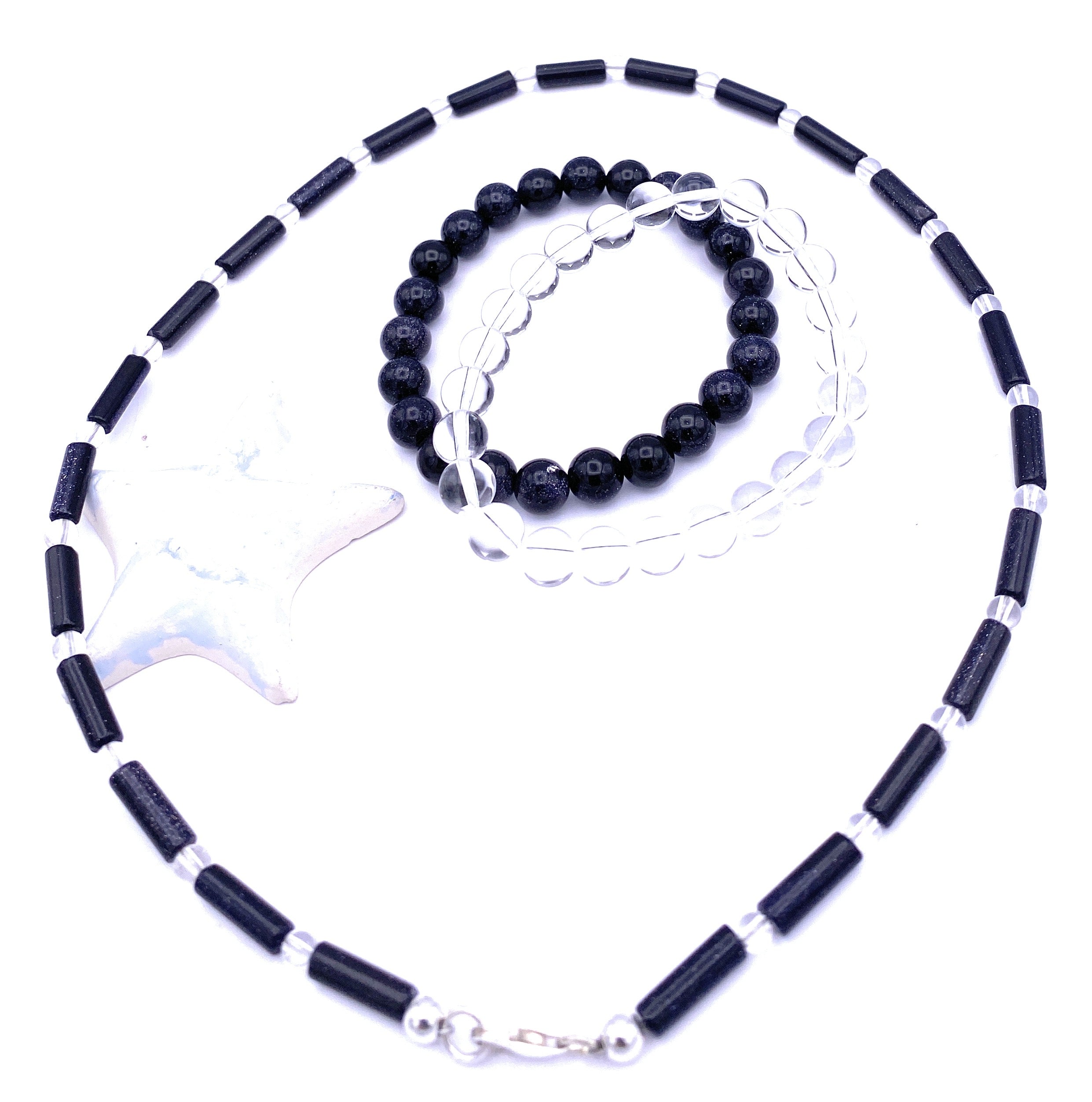 Blaufluss Walzenkette mit Bergkristall