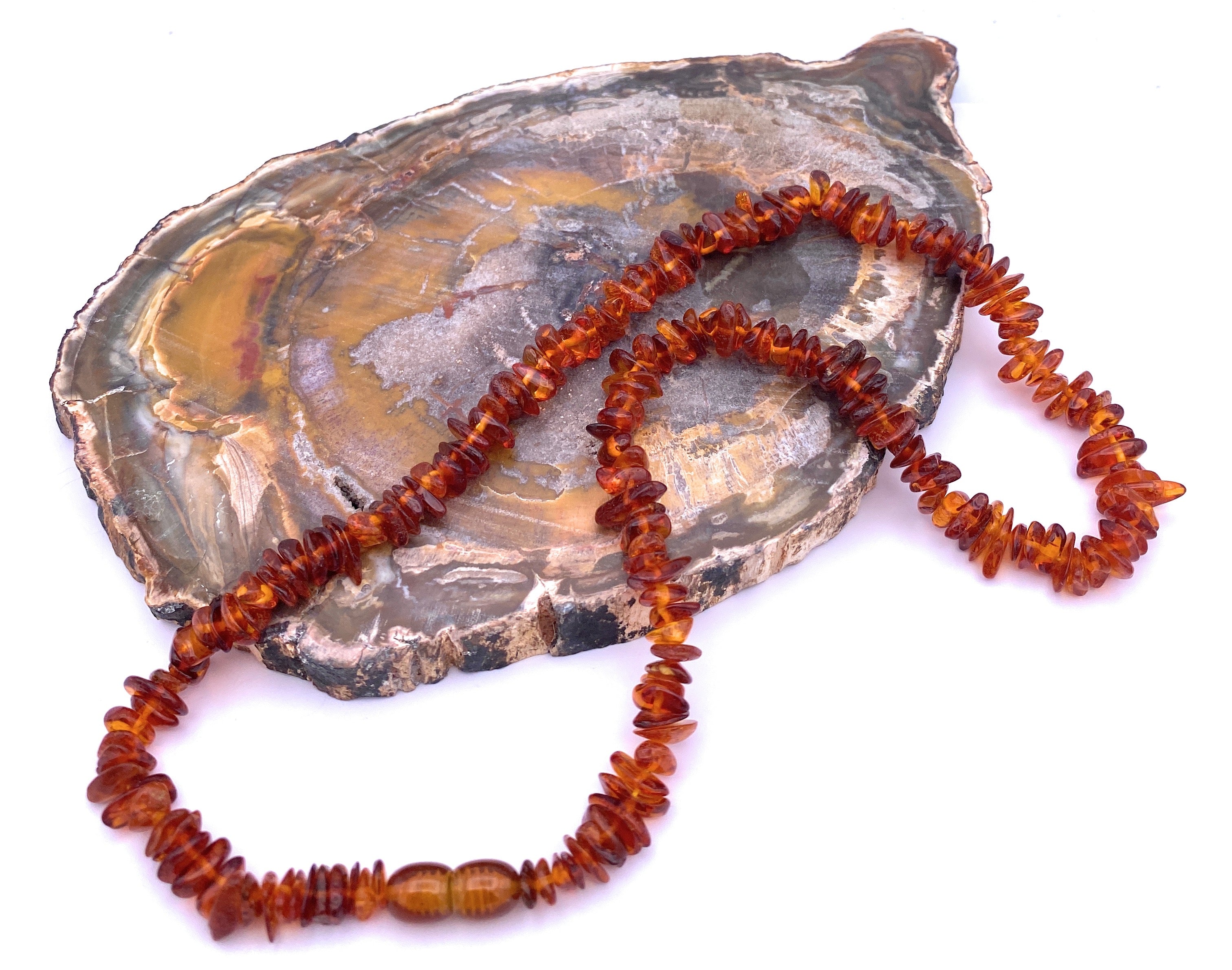 Bernstein Chips Halskette 8mm