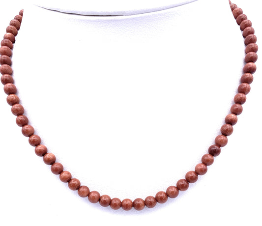 Goldfluss Kugel Halskette 6mm