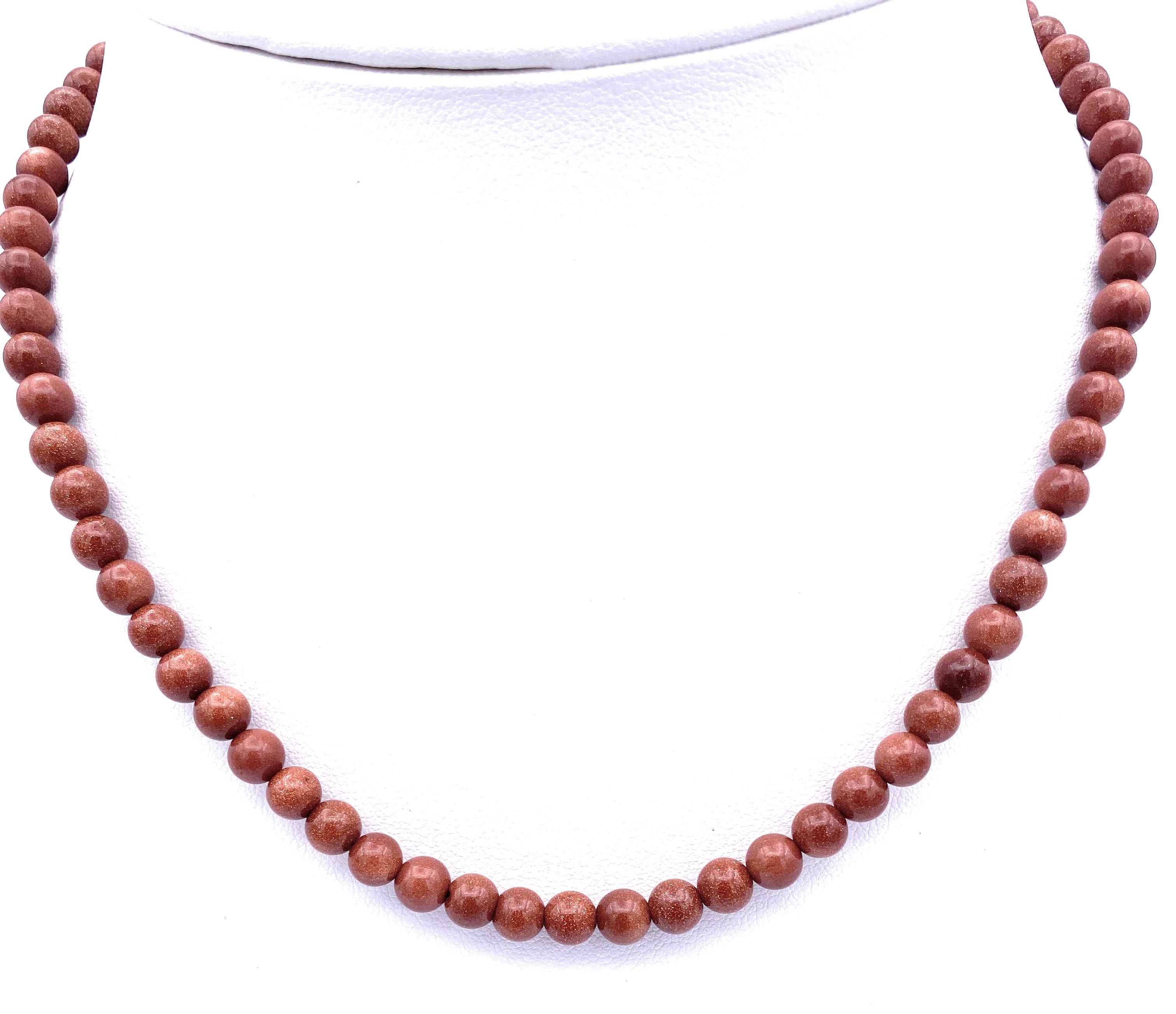 Goldfluss Kugel Halskette 6mm