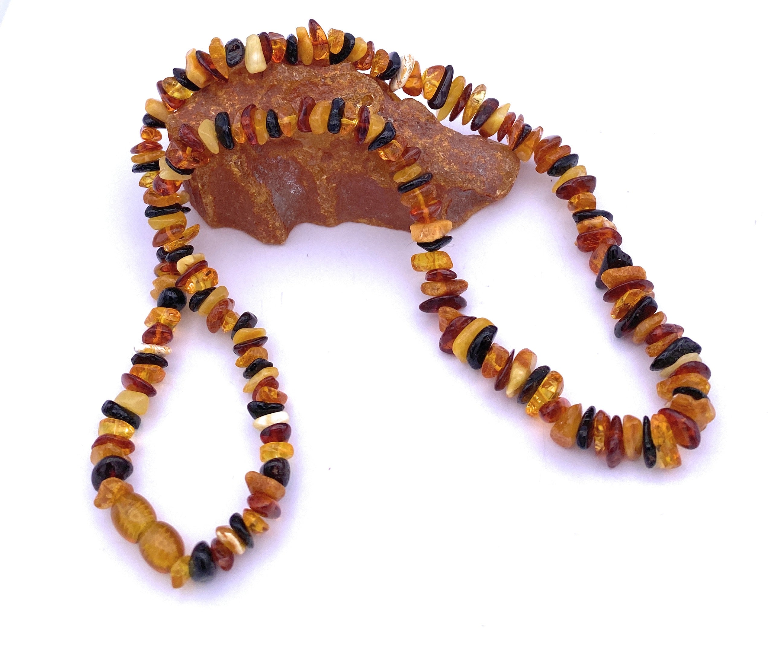 Abgerundete Bernstein Halskette 8mm