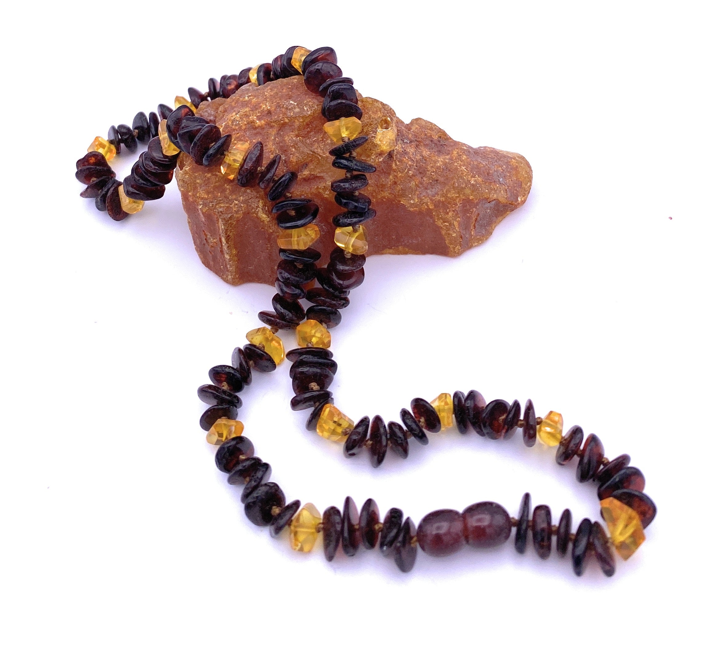 Mehrfarbige Bernstein Halskette 8mm