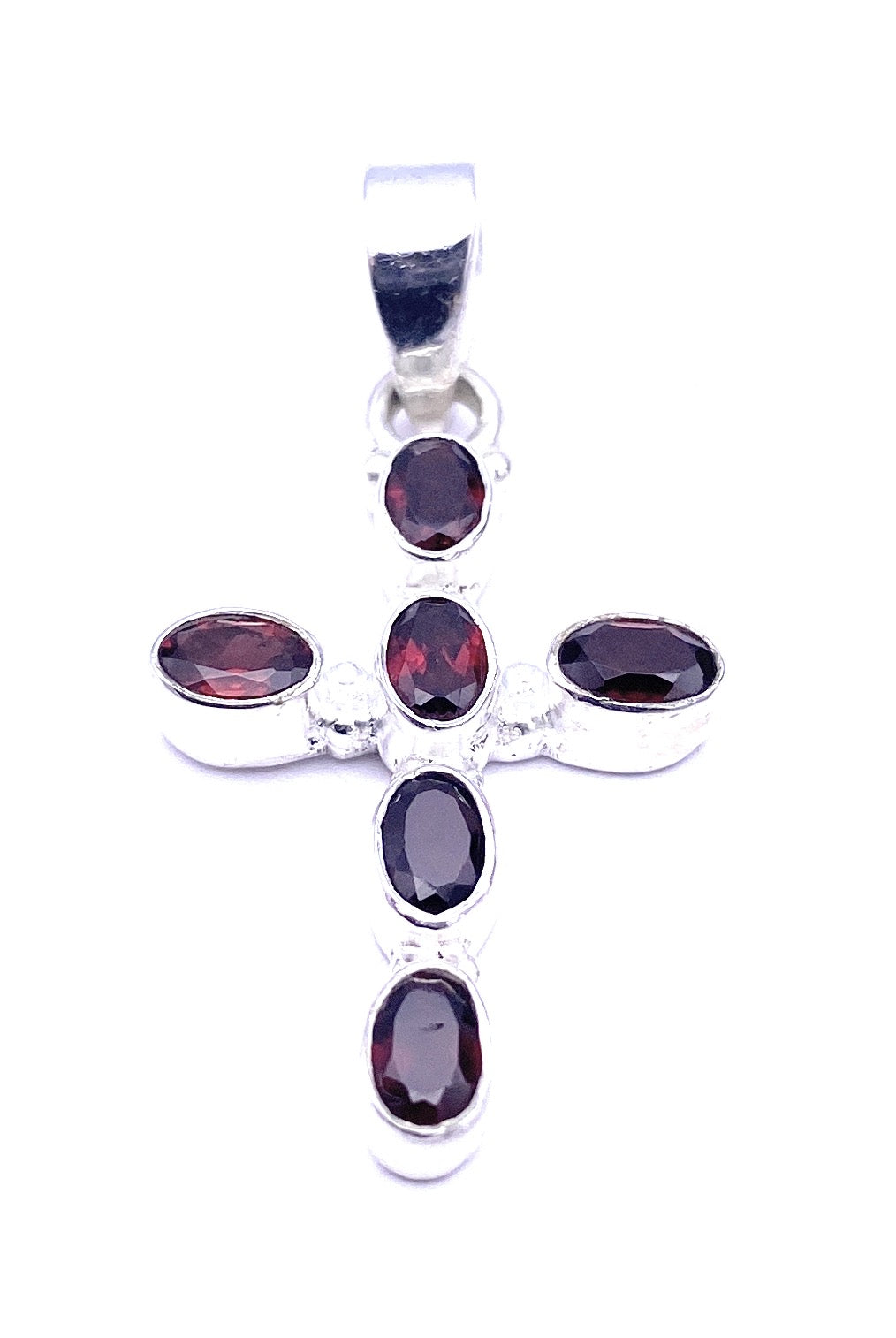 Granat Anhänger Kreuz
