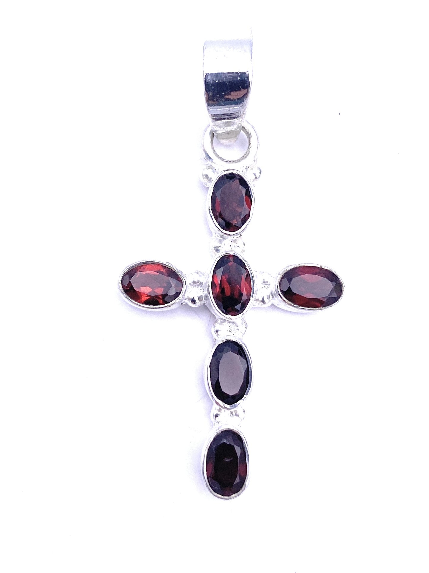 Granat Anhänger Kreuz