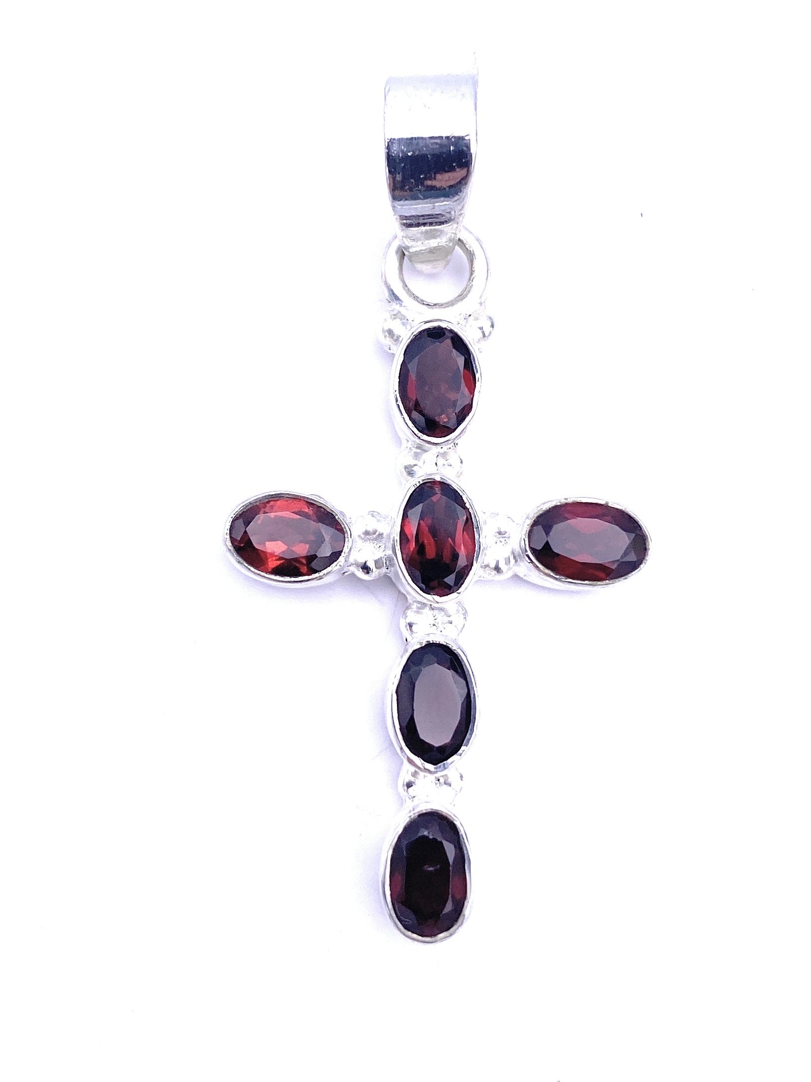 Granat Anhänger Kreuz