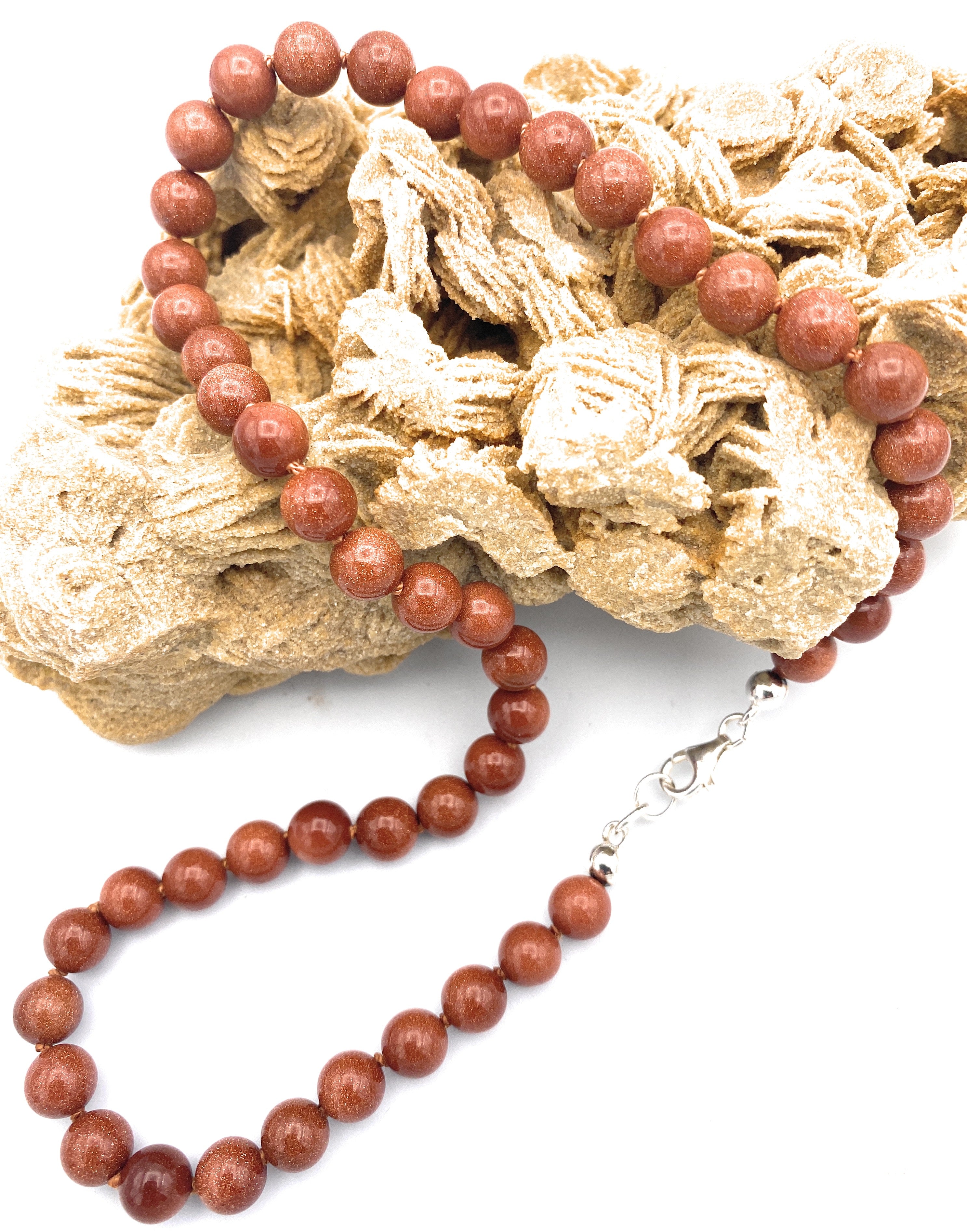 Goldfluss Kugel Halskette 8mm