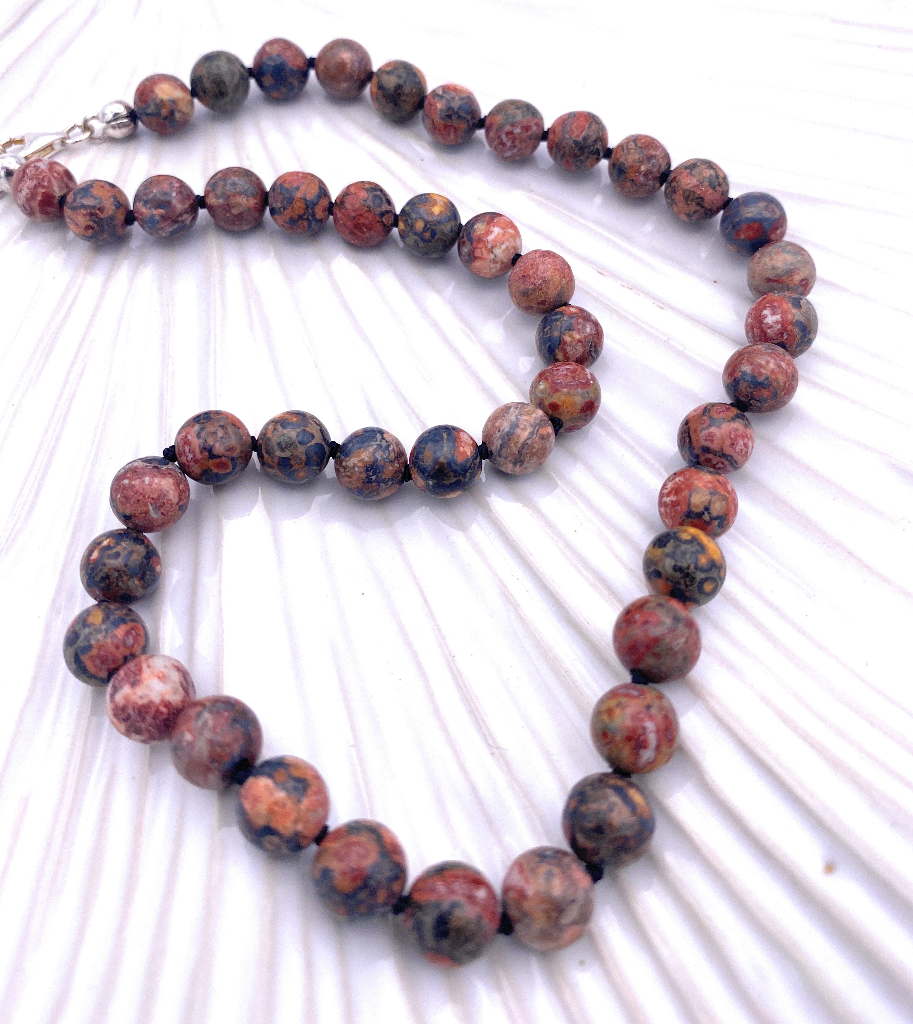 Leoparden-Jaspis Kugel Halskette 8mm