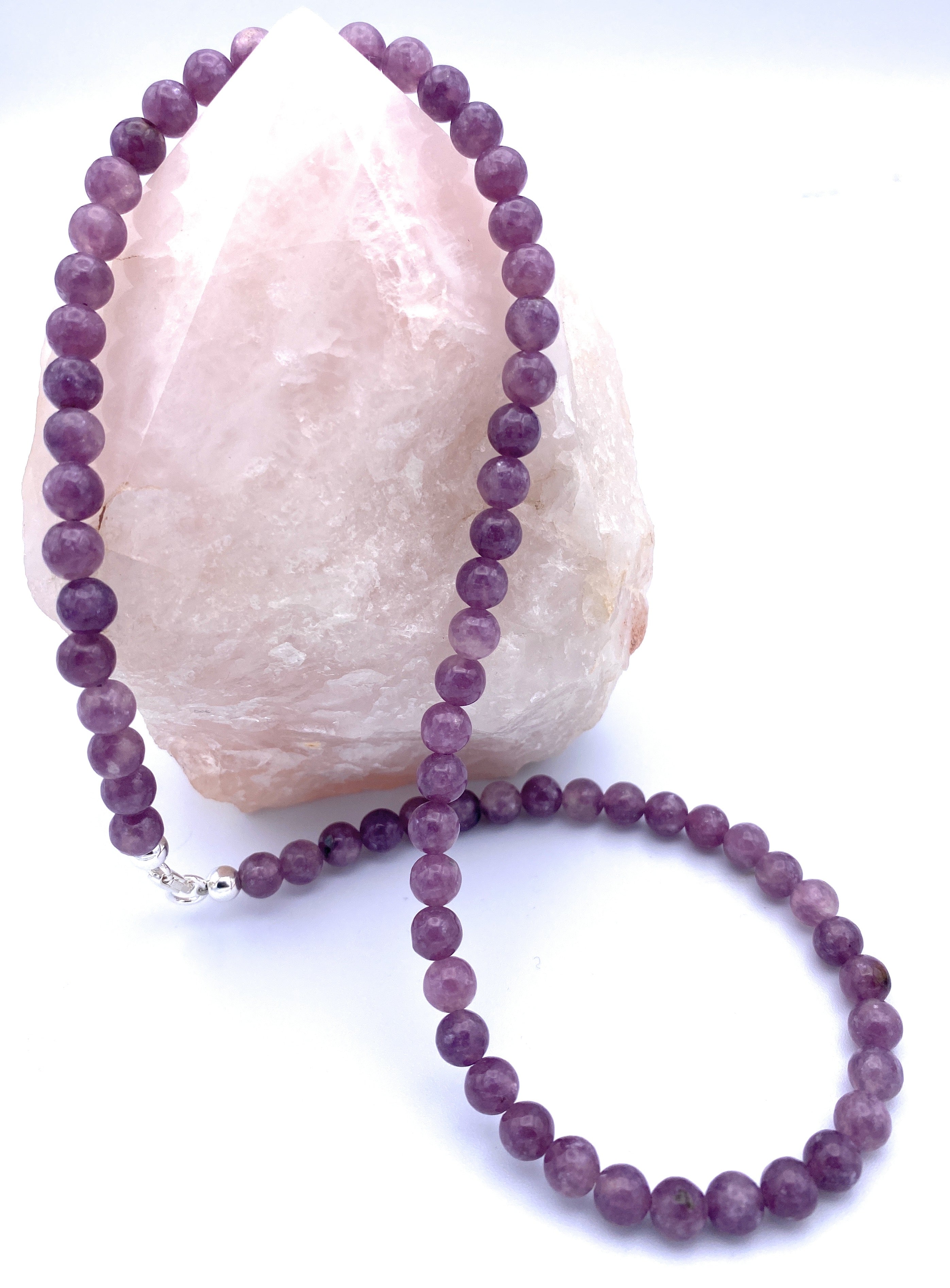 Feine Lepidolith Halskette