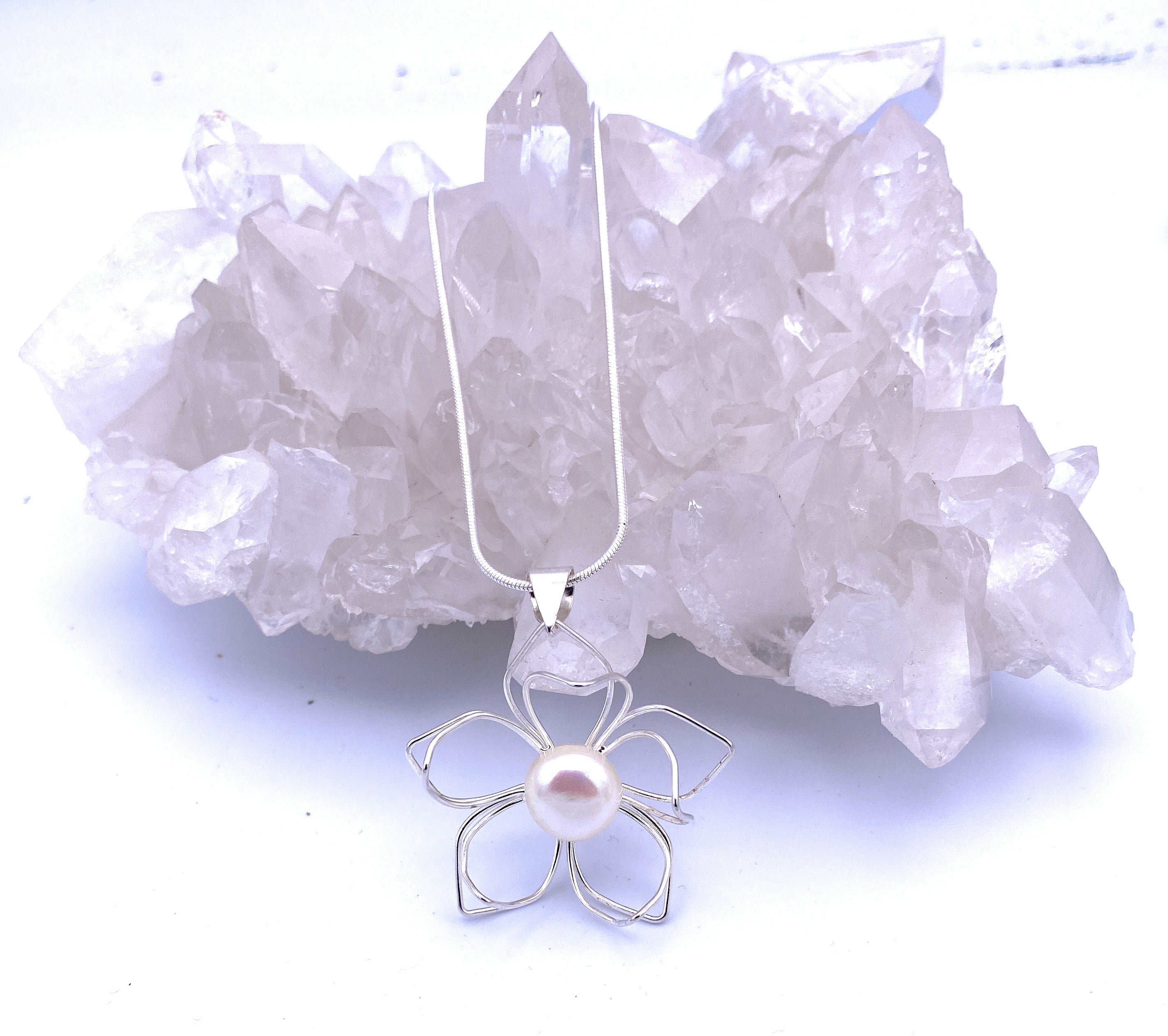 Perlen Anhänger Blume