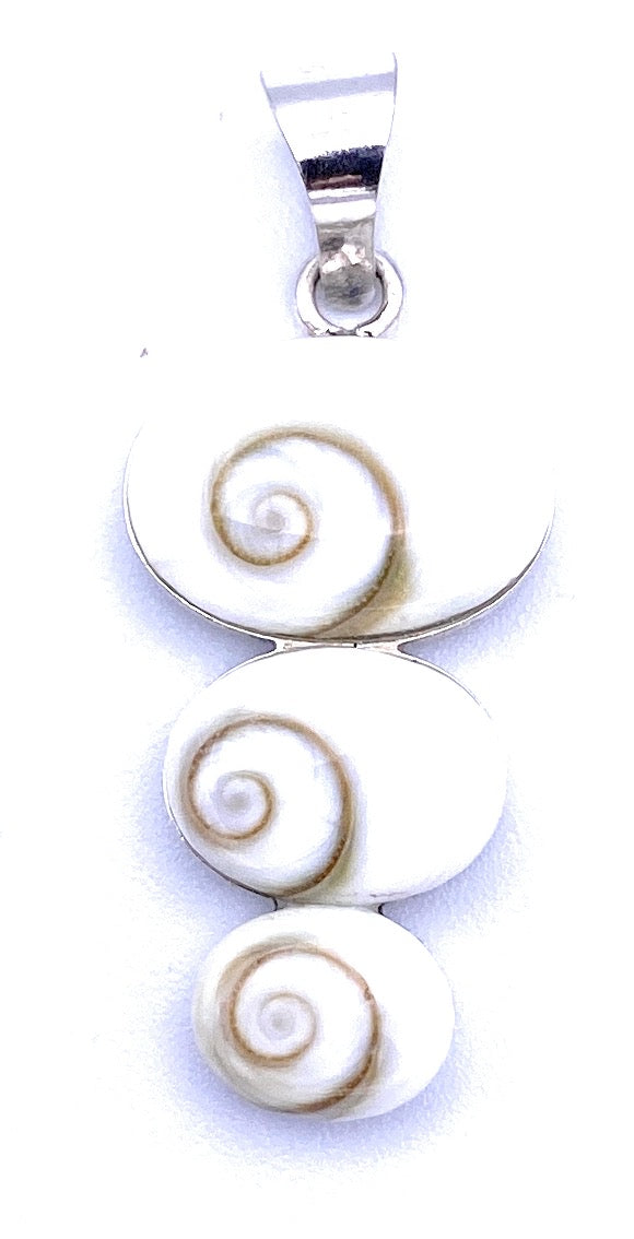 Shiva Auge Anhänger drei Schnecken