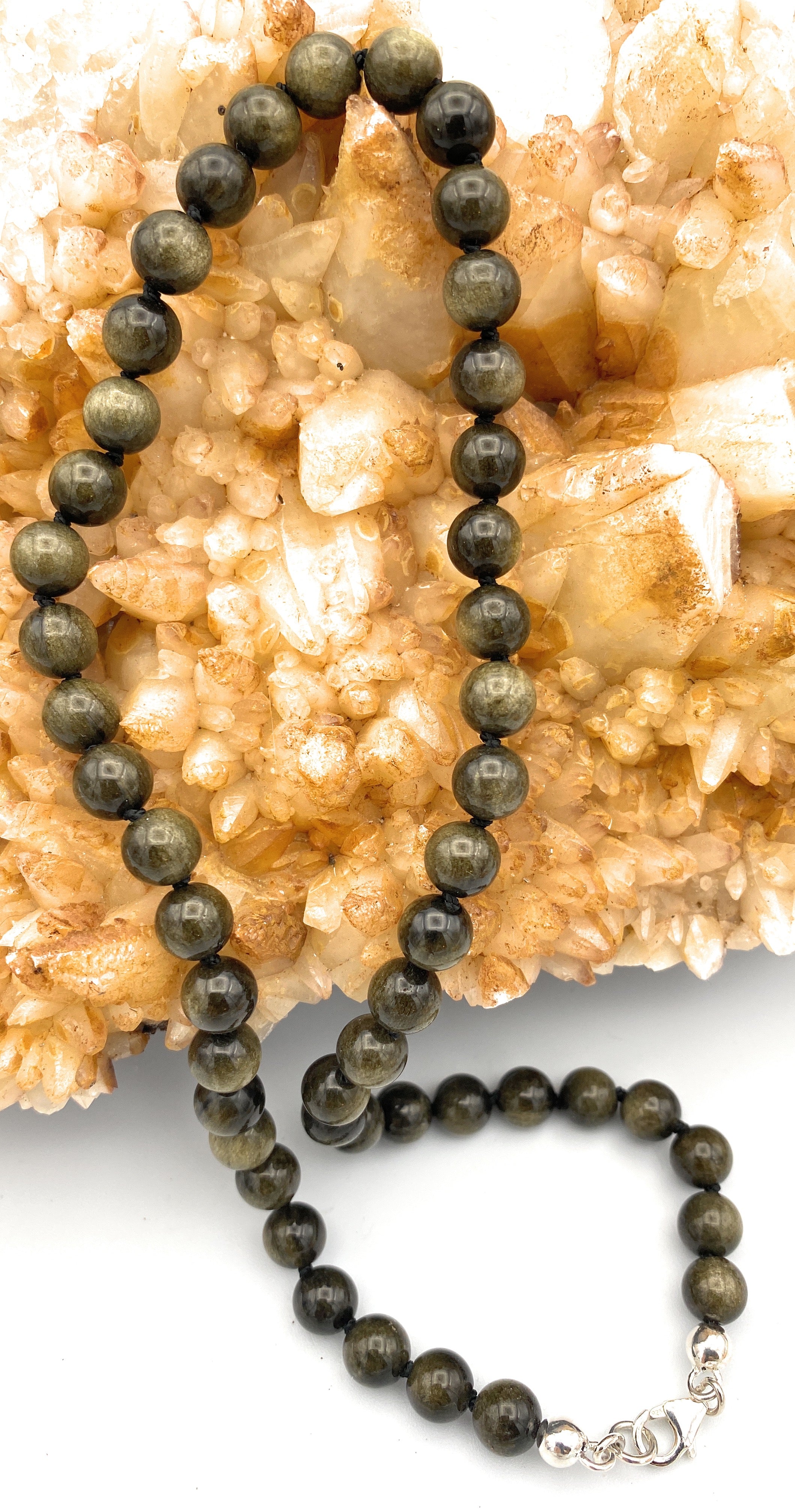 Gold-Obsidian Kugel Halskette 8mm