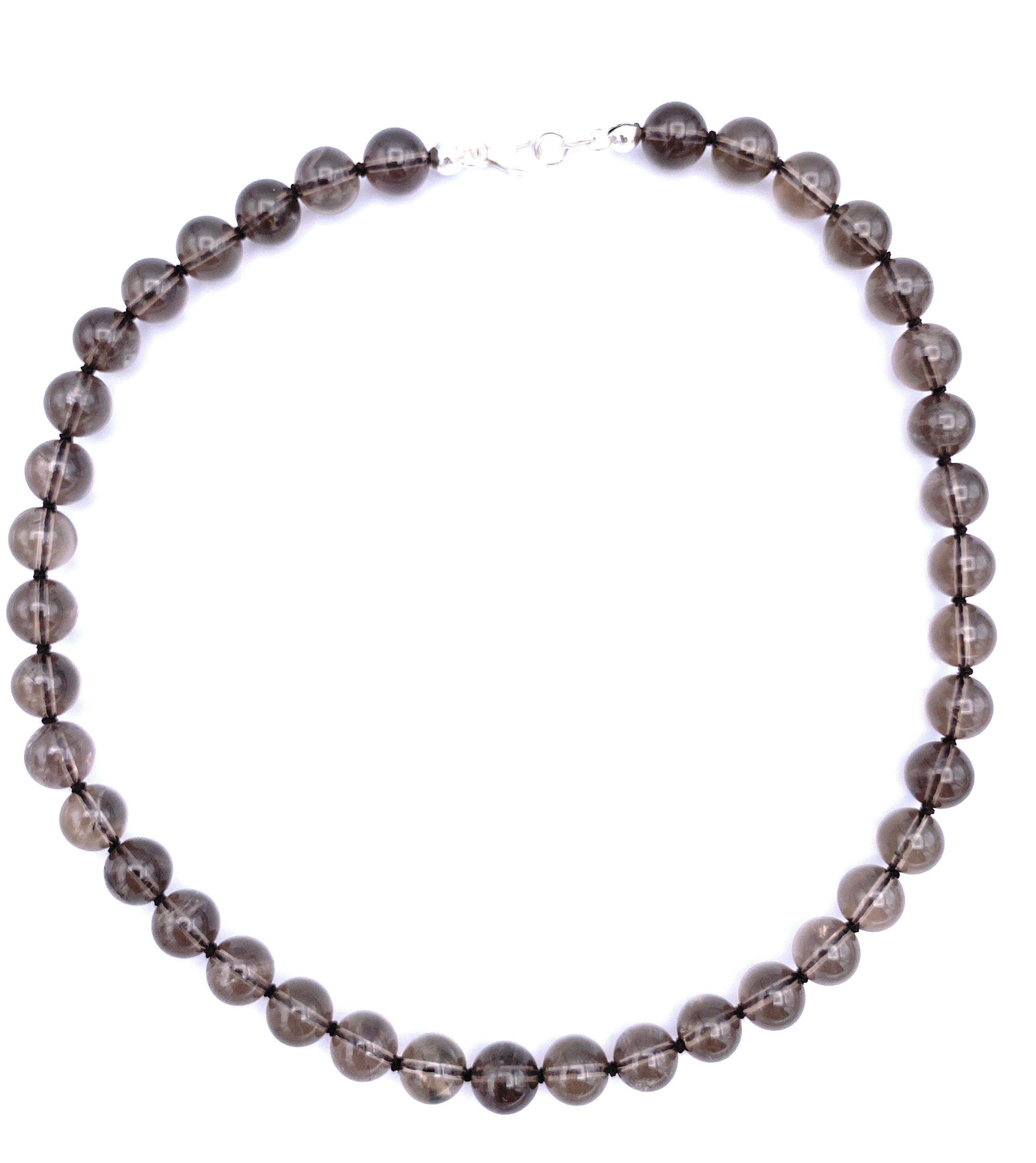 Rauchquarz Kugel Halskette 10mm