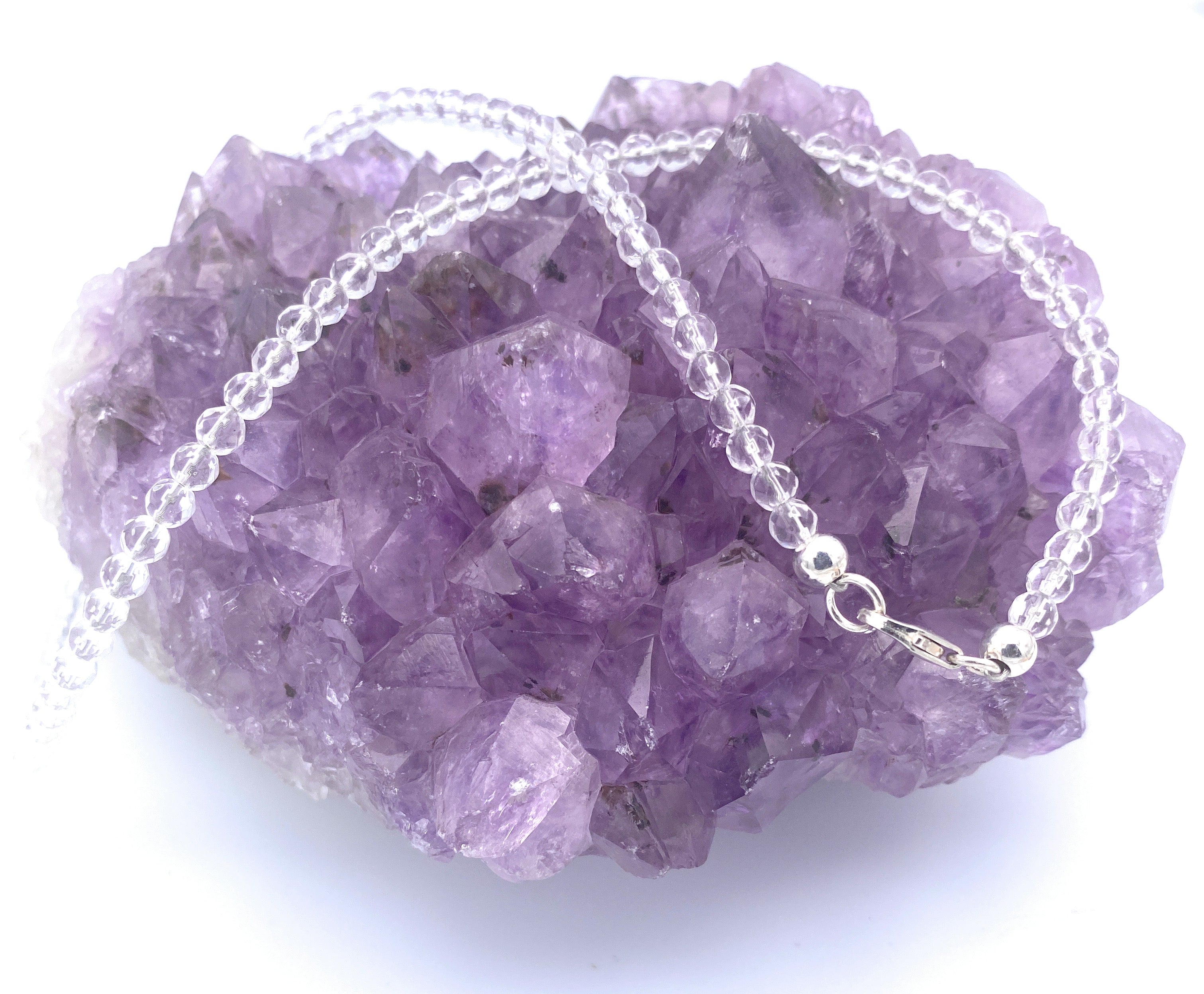 Facettierte Bergkristall Halskette 4mm