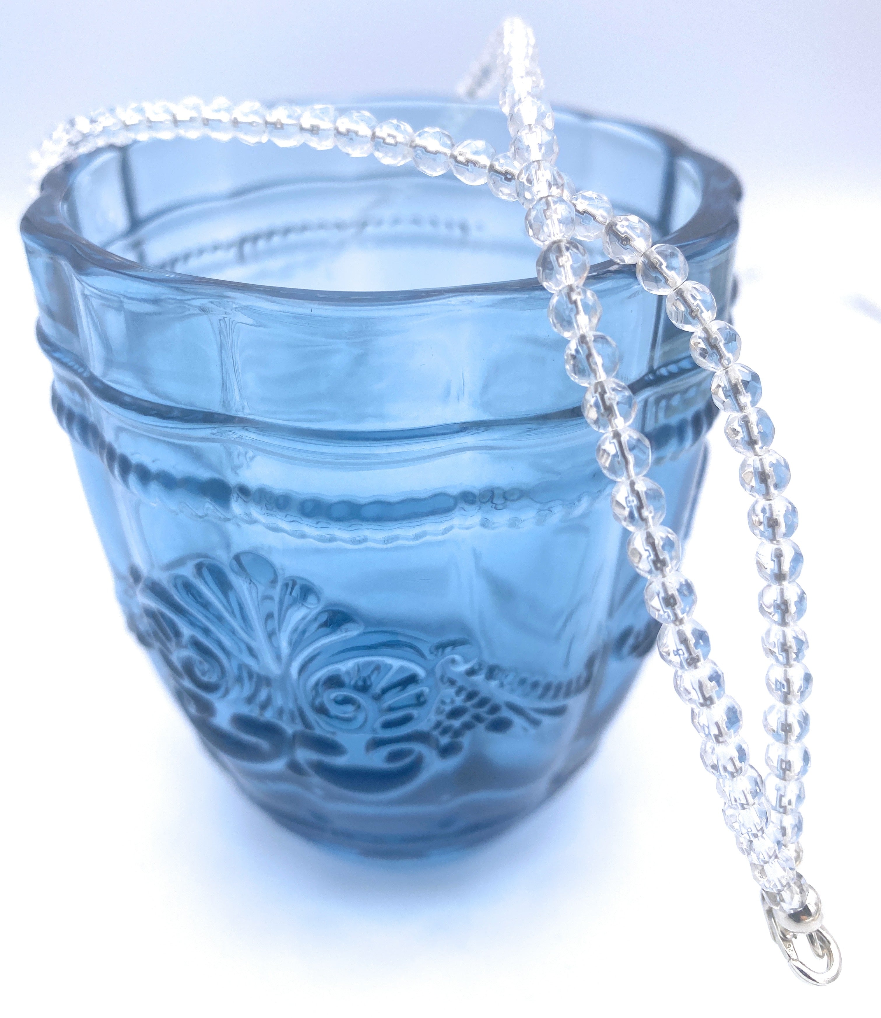 Facettierte Bergkristall Halskette 4mm