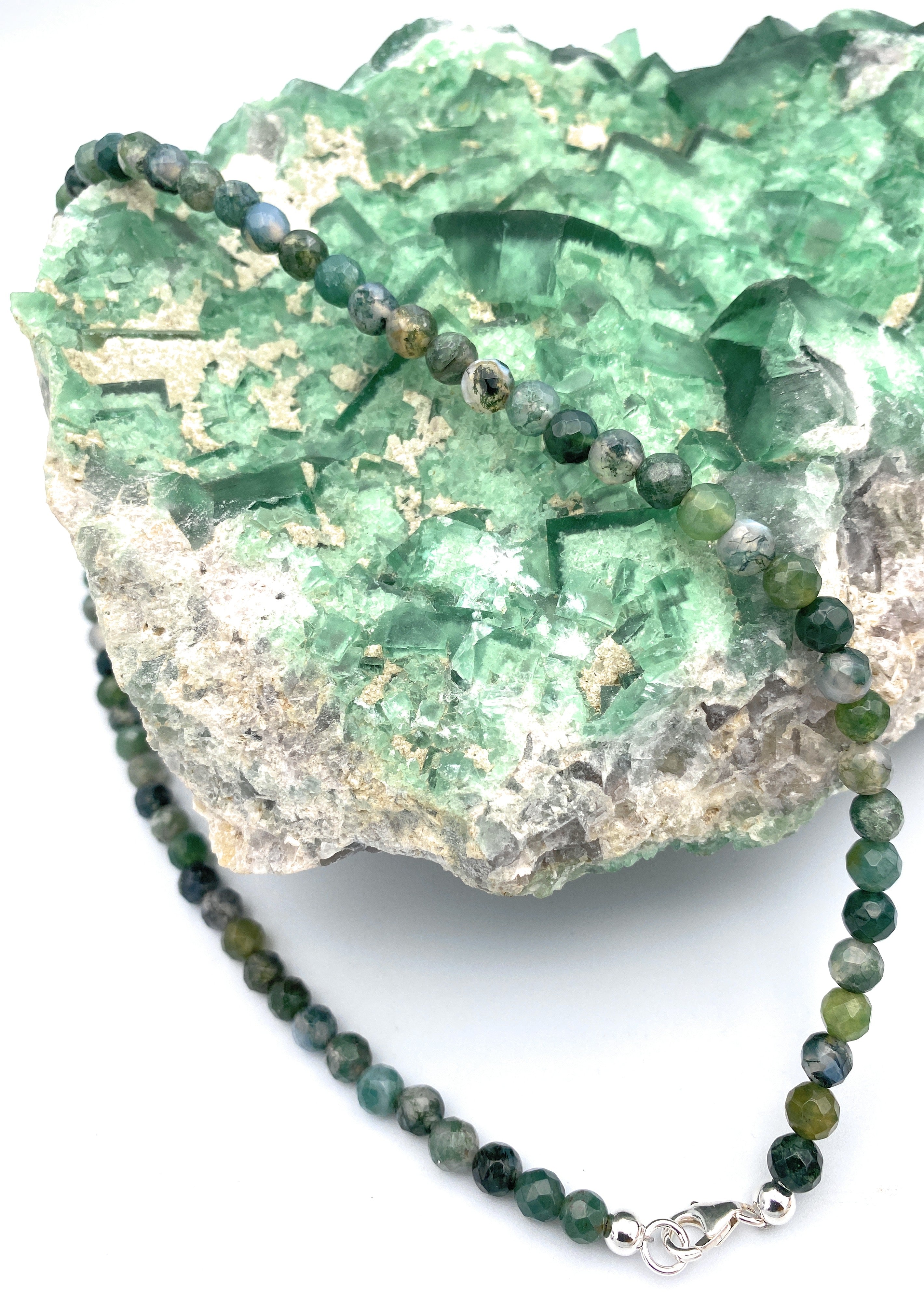 Moos-Achat Halskette