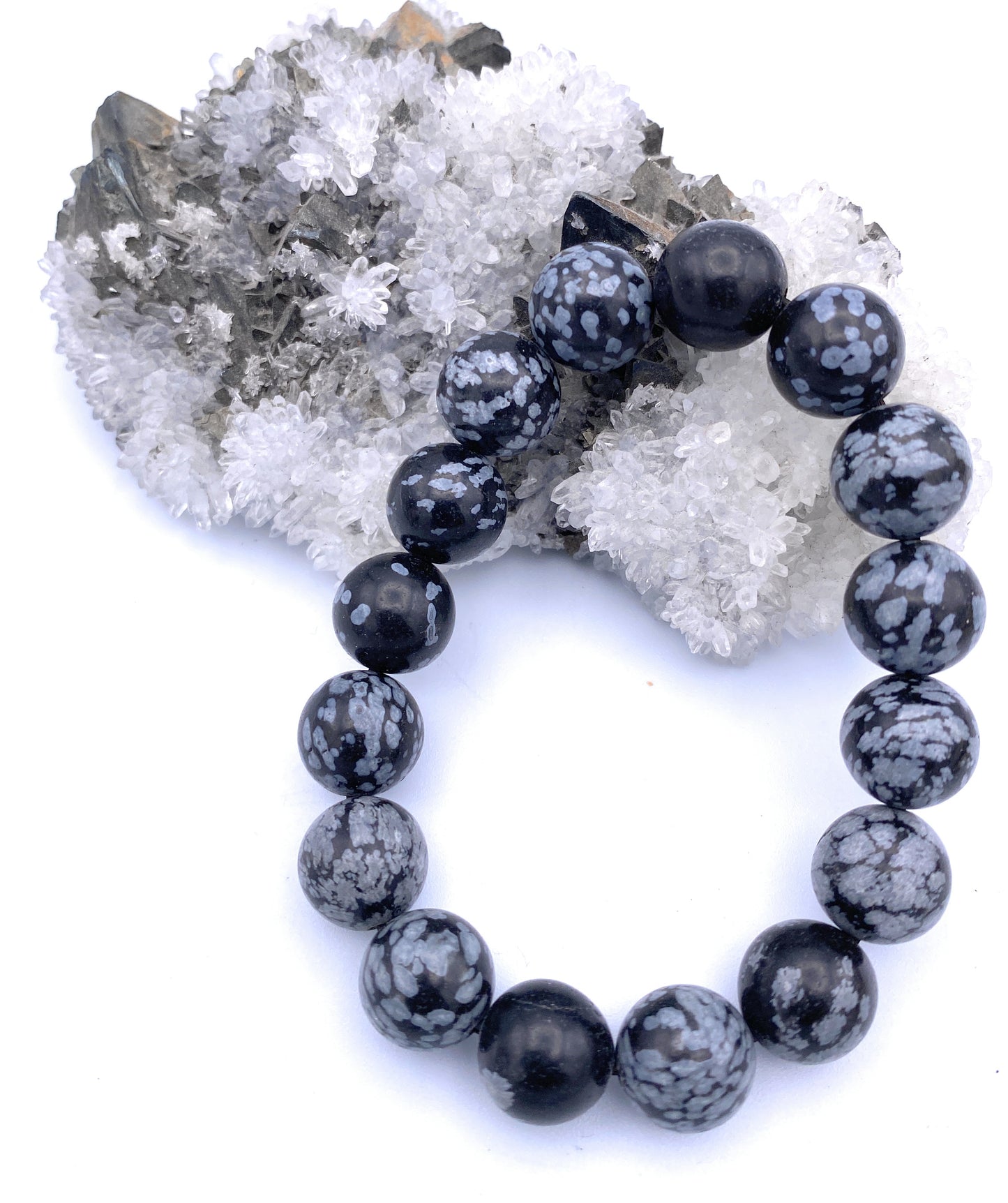 Schneeflocken-Obsidian Armband