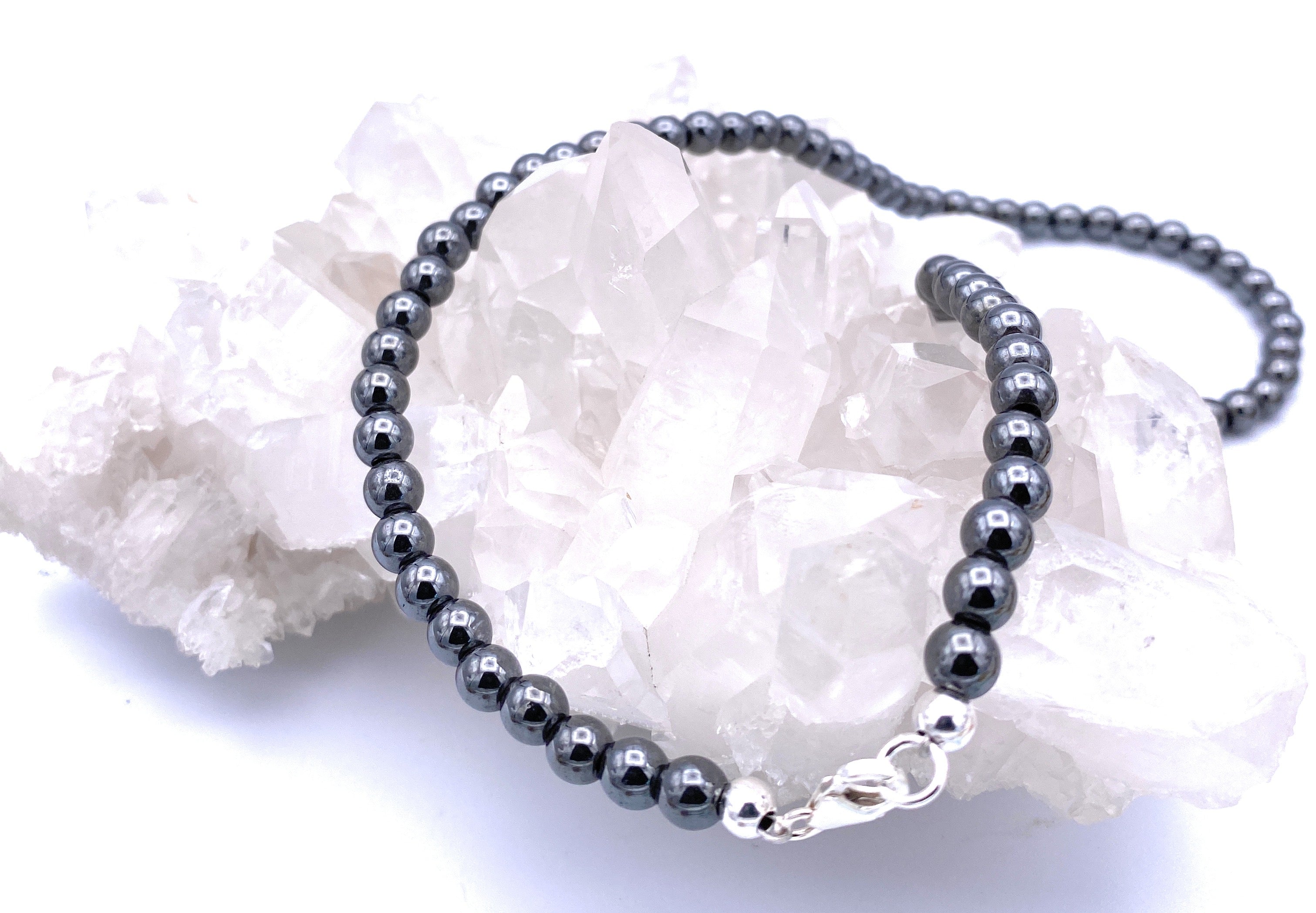 Hämatit Kugel Halskette 6mm