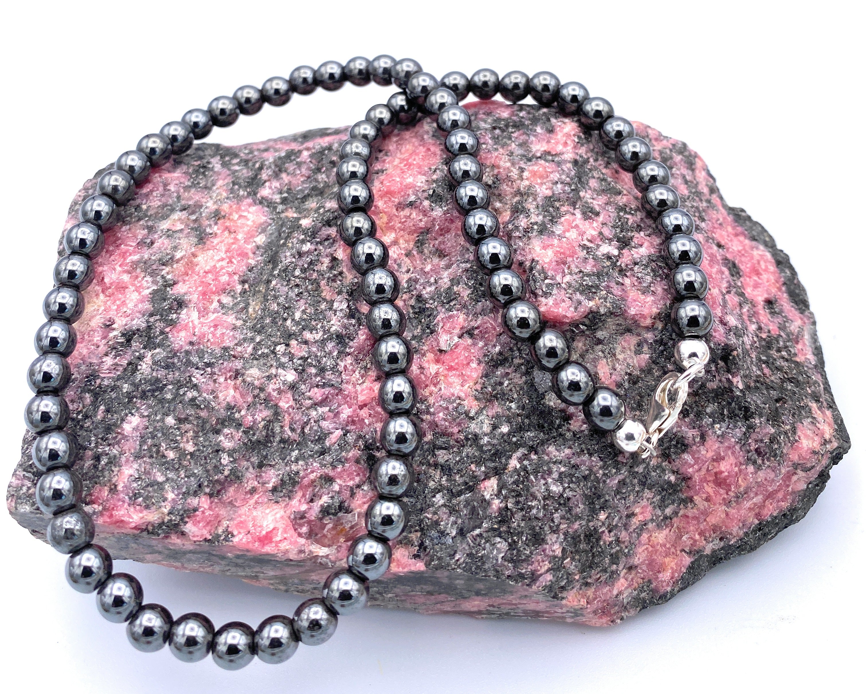 Hämatit Kugel Halskette 6mm